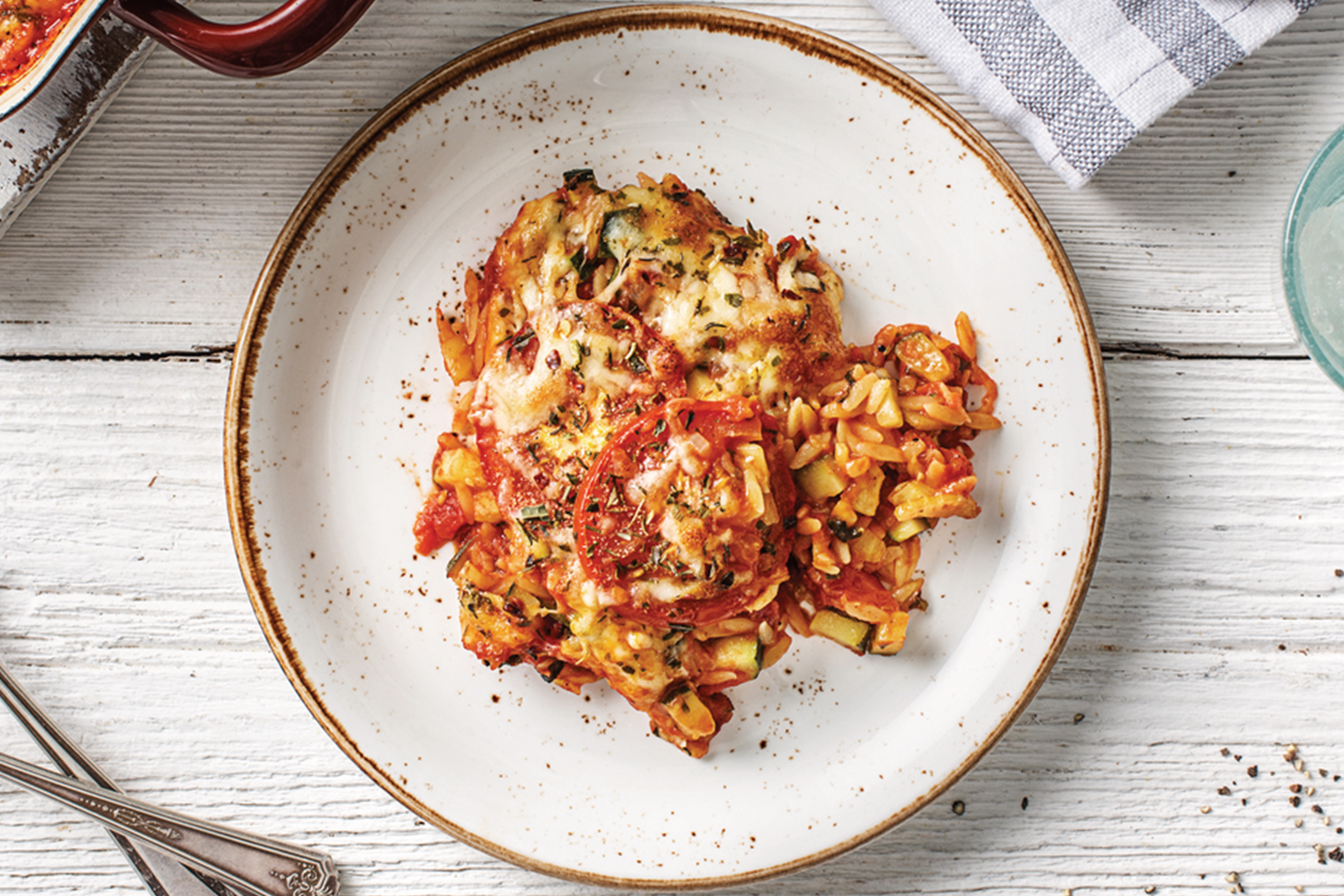 Cheesy Baked Tomato Risoni