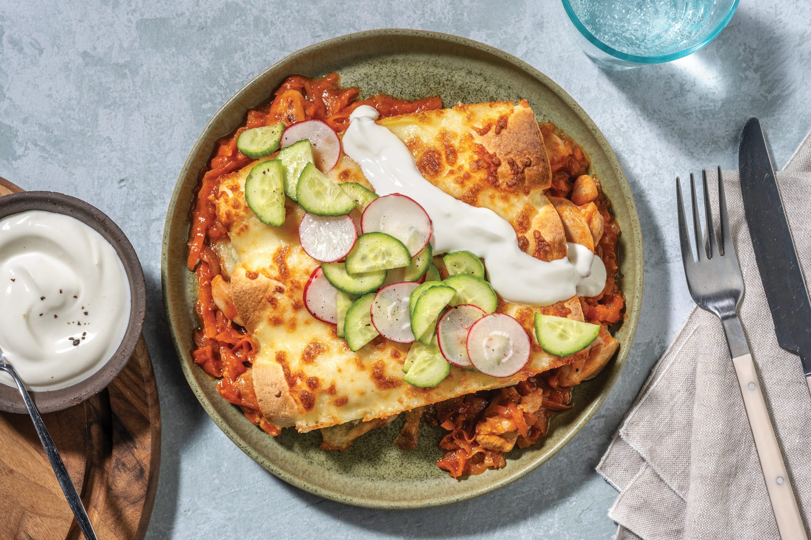 Cheesy BBQ Chicken Enchiladas