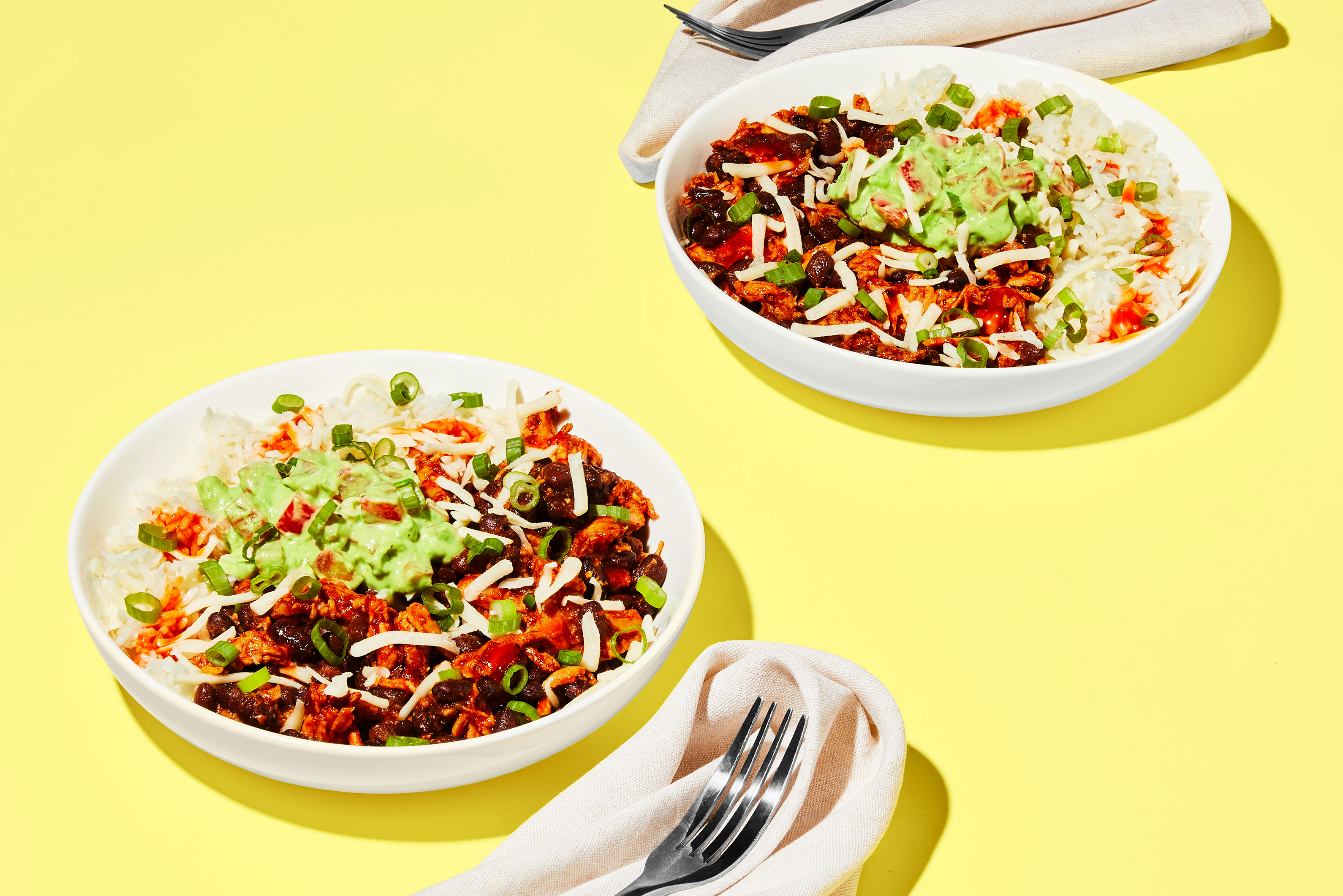 Cheesy BBQ Pulled Chicken Bowls