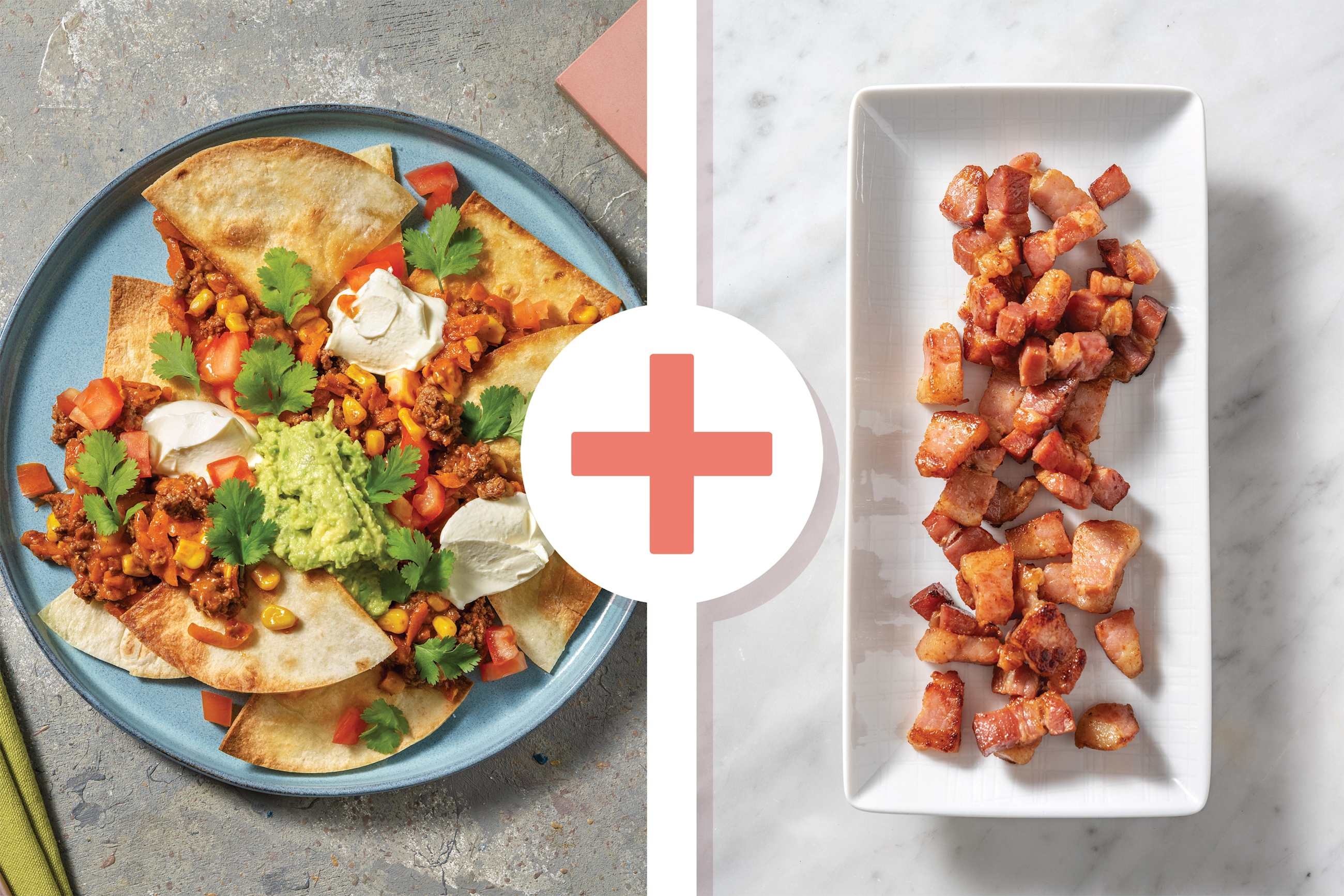 Super Cheesy Tex-Mex Beef & Bacon Nachos