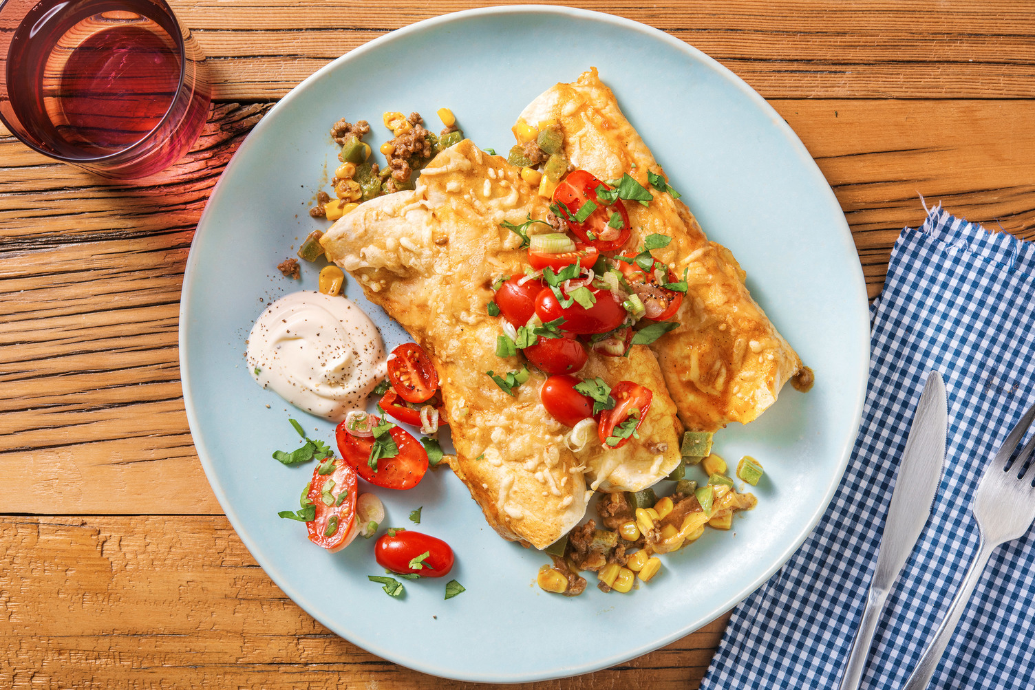 Enchiladas gratinées au bœuf