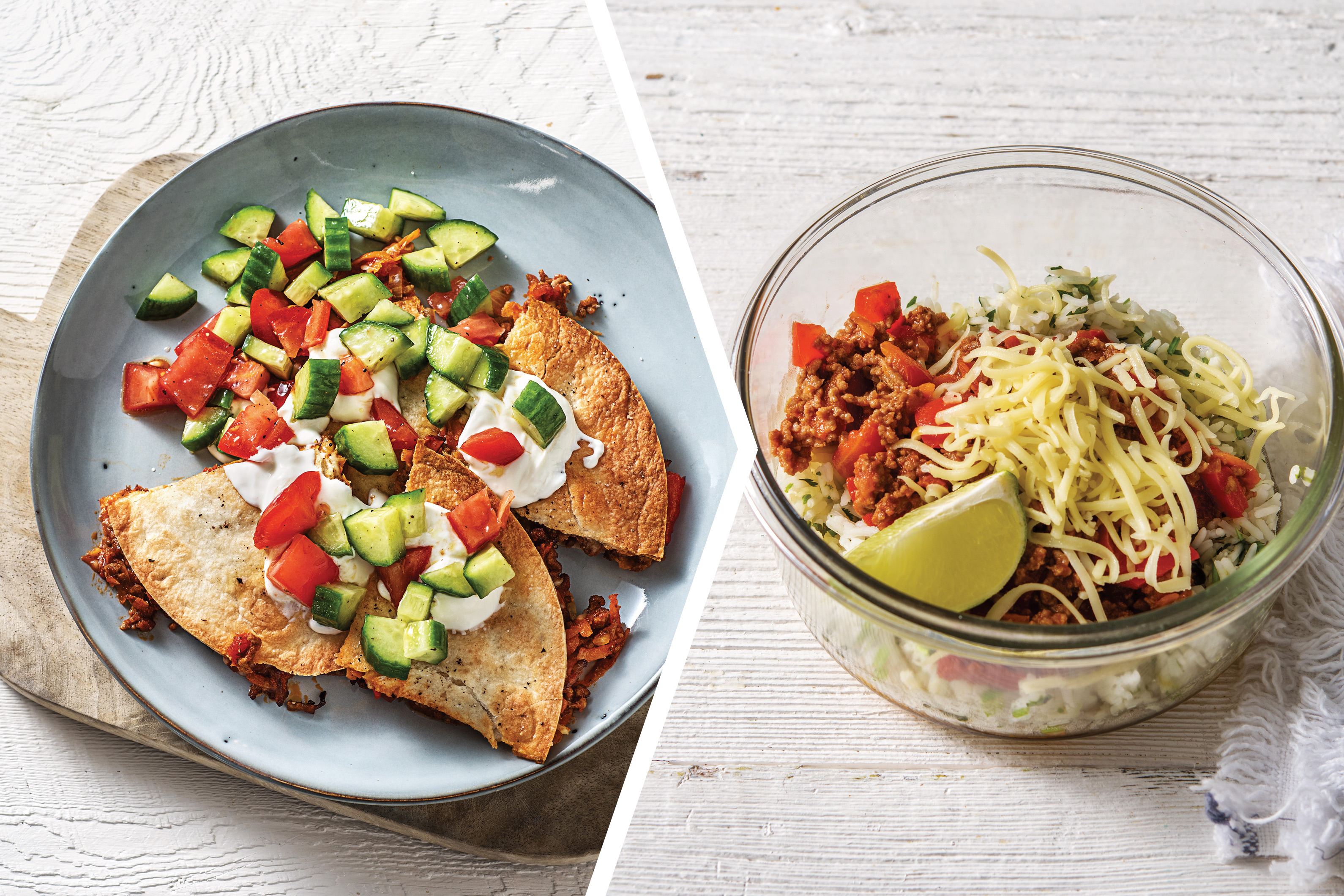Cheesy Beef Quesadillas with Cucumber Salsa for Dinner