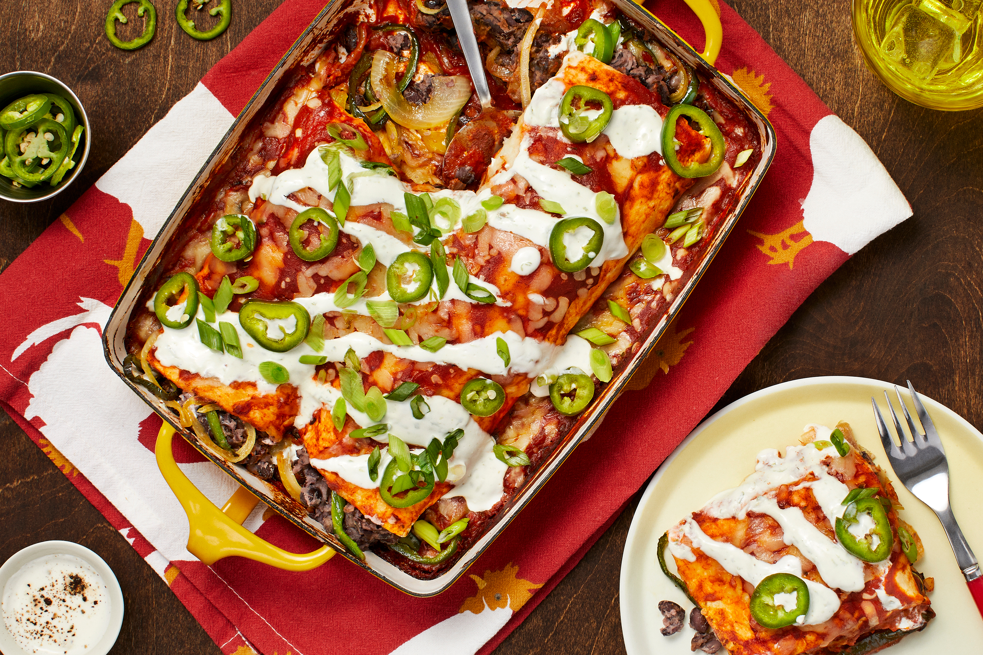 Cheesy Black Bean Enchiladas