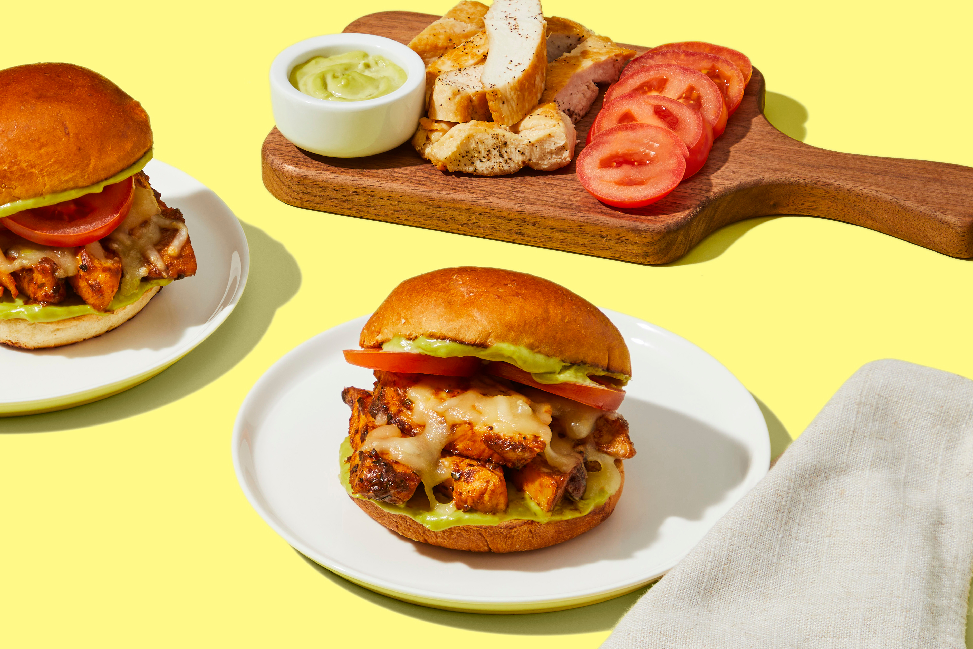 Cheesy Chicken & Guac Sandos