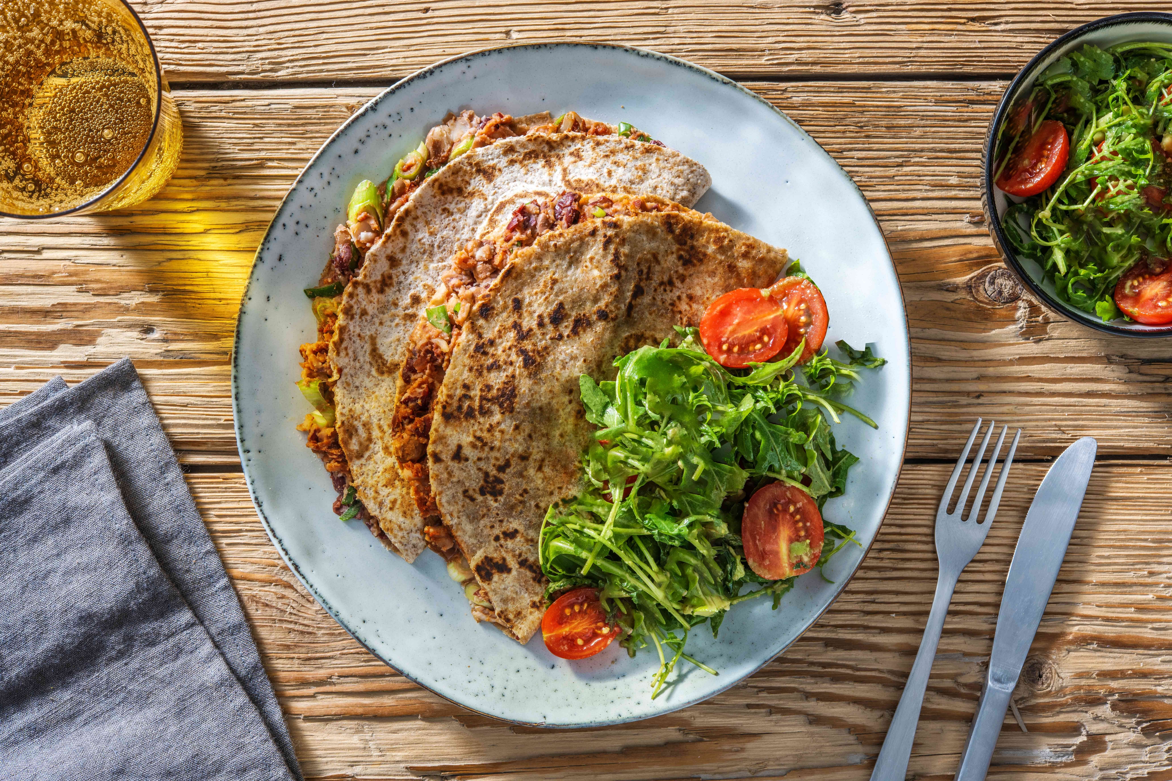 Cheesy Chipotle Bean Quesadillas