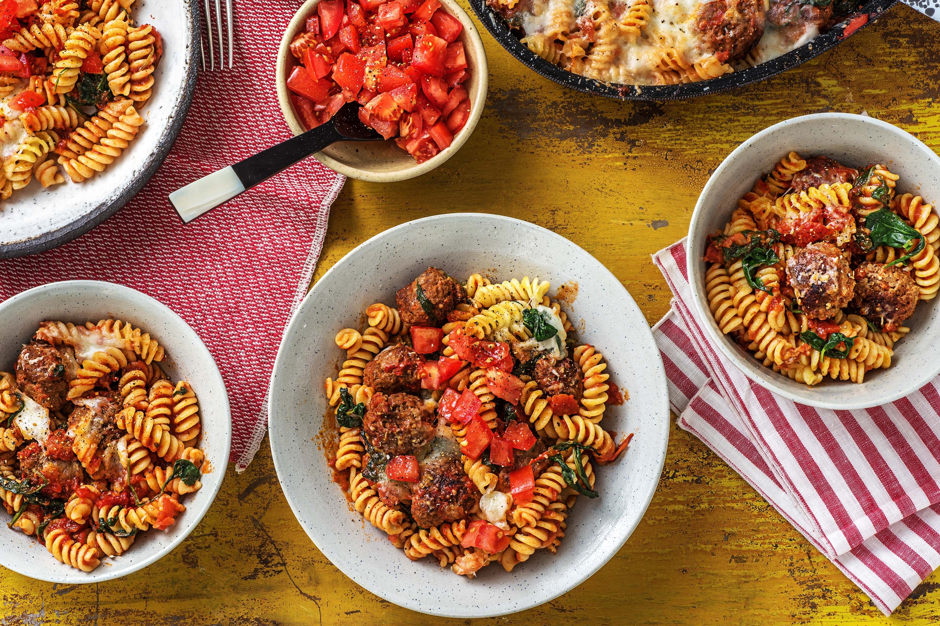 Cheesy Meatball Bake