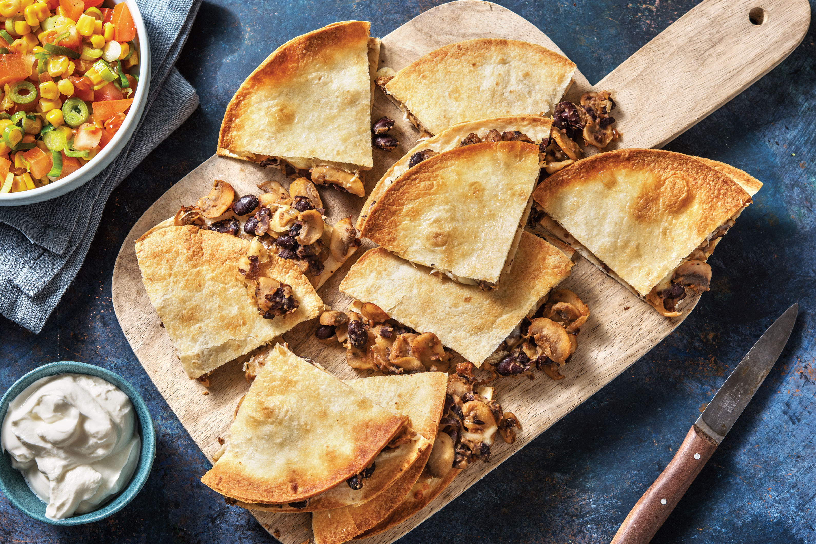 Mushroom & Bean Quesadillas