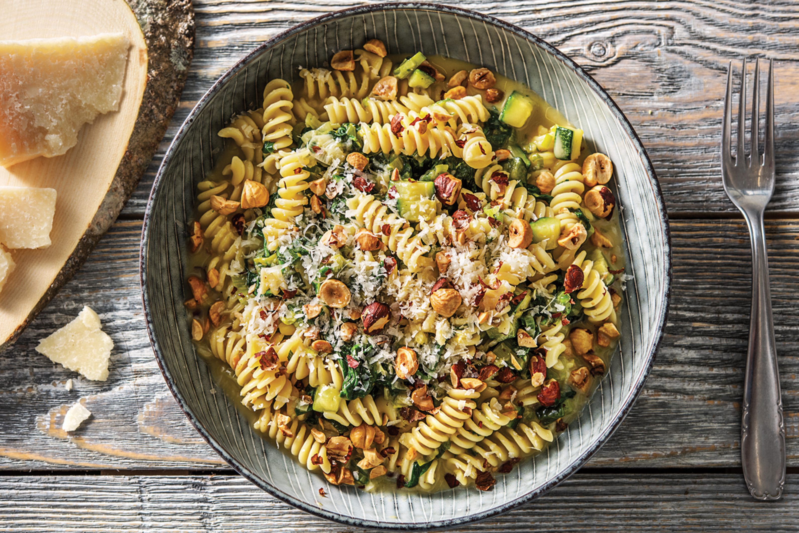 Cheesy Parmesan & Leek Fusilli
