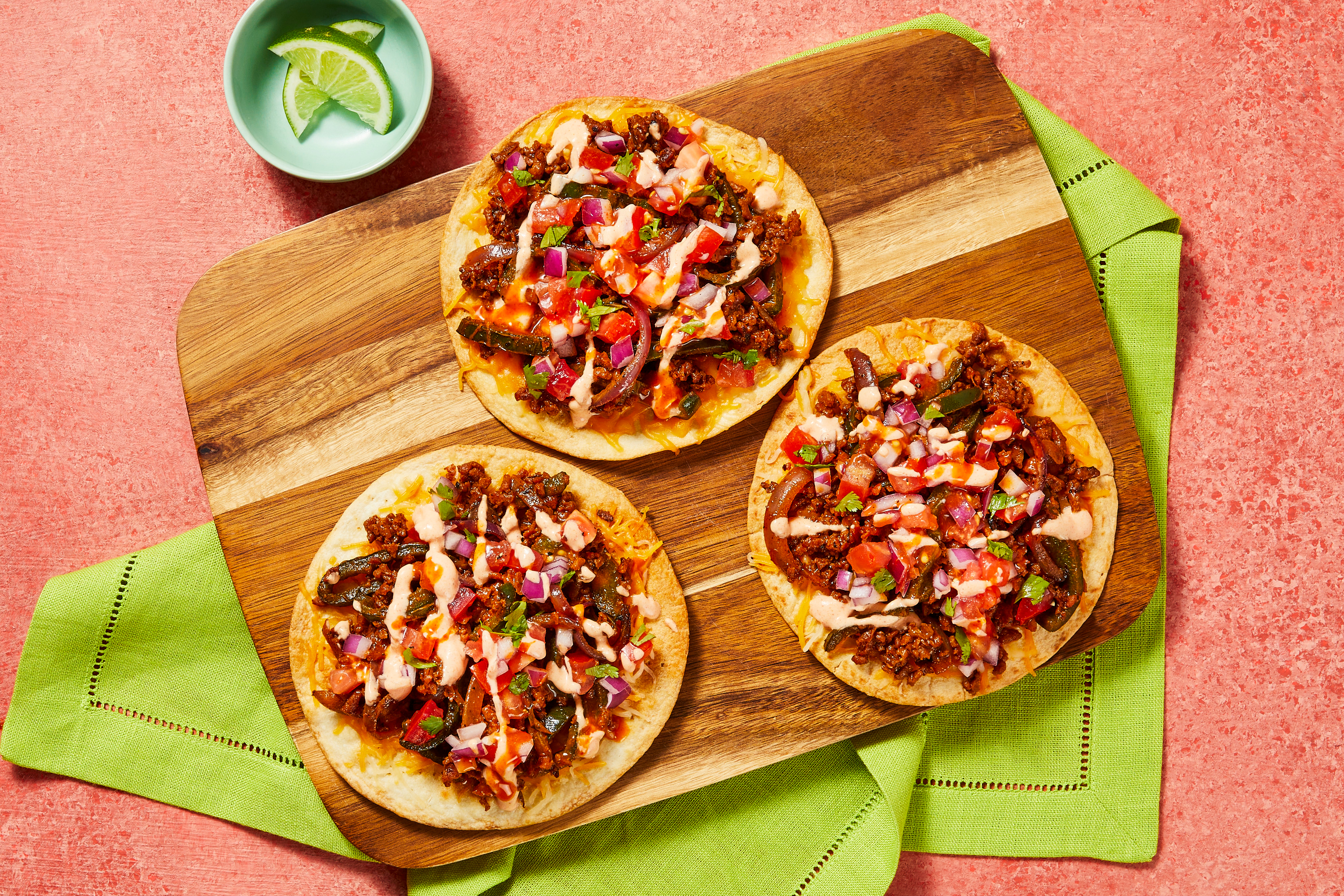 Cheesy Plant-Based Protein Tostadas