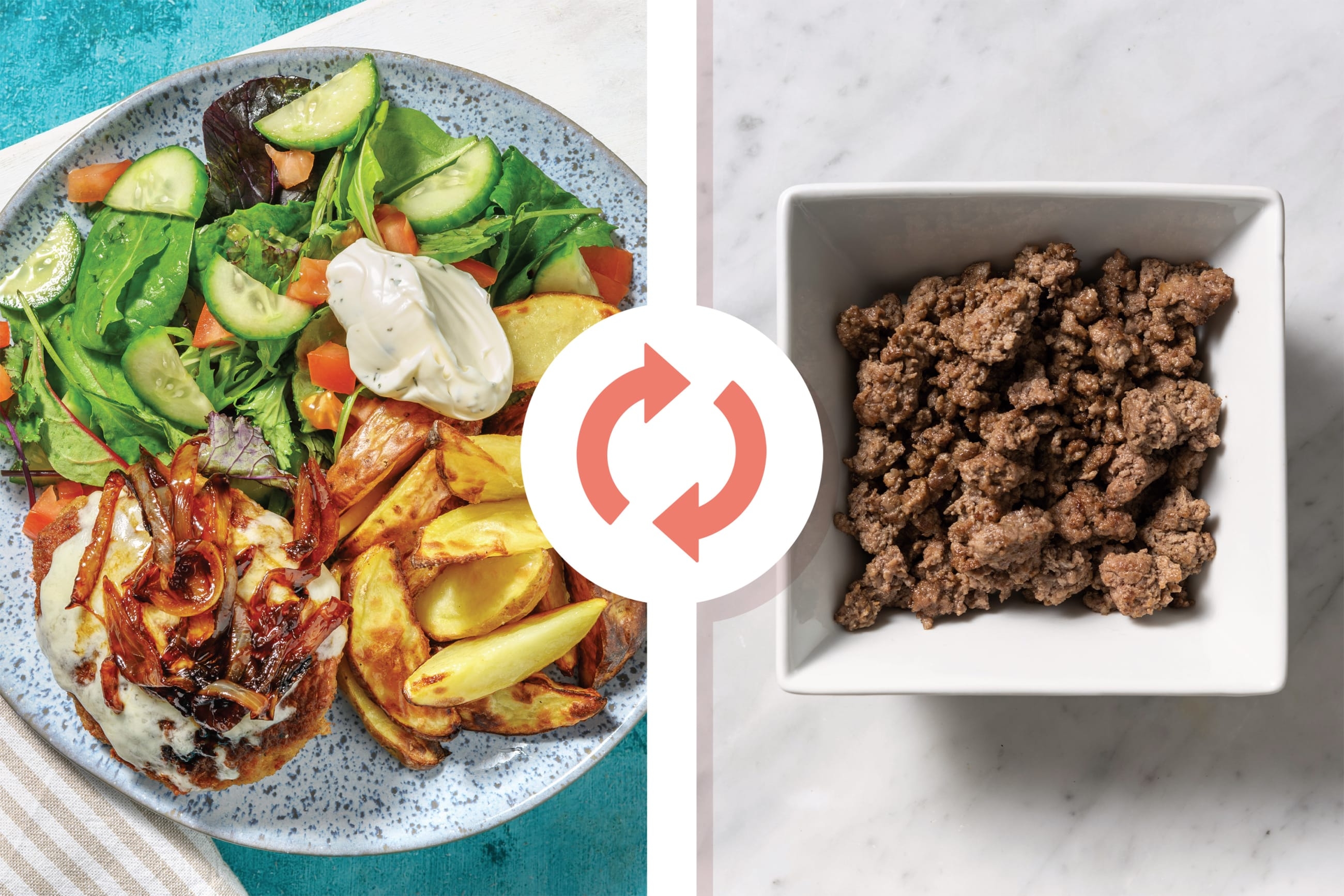 Cheesy Beef Bunless Burger Bowl