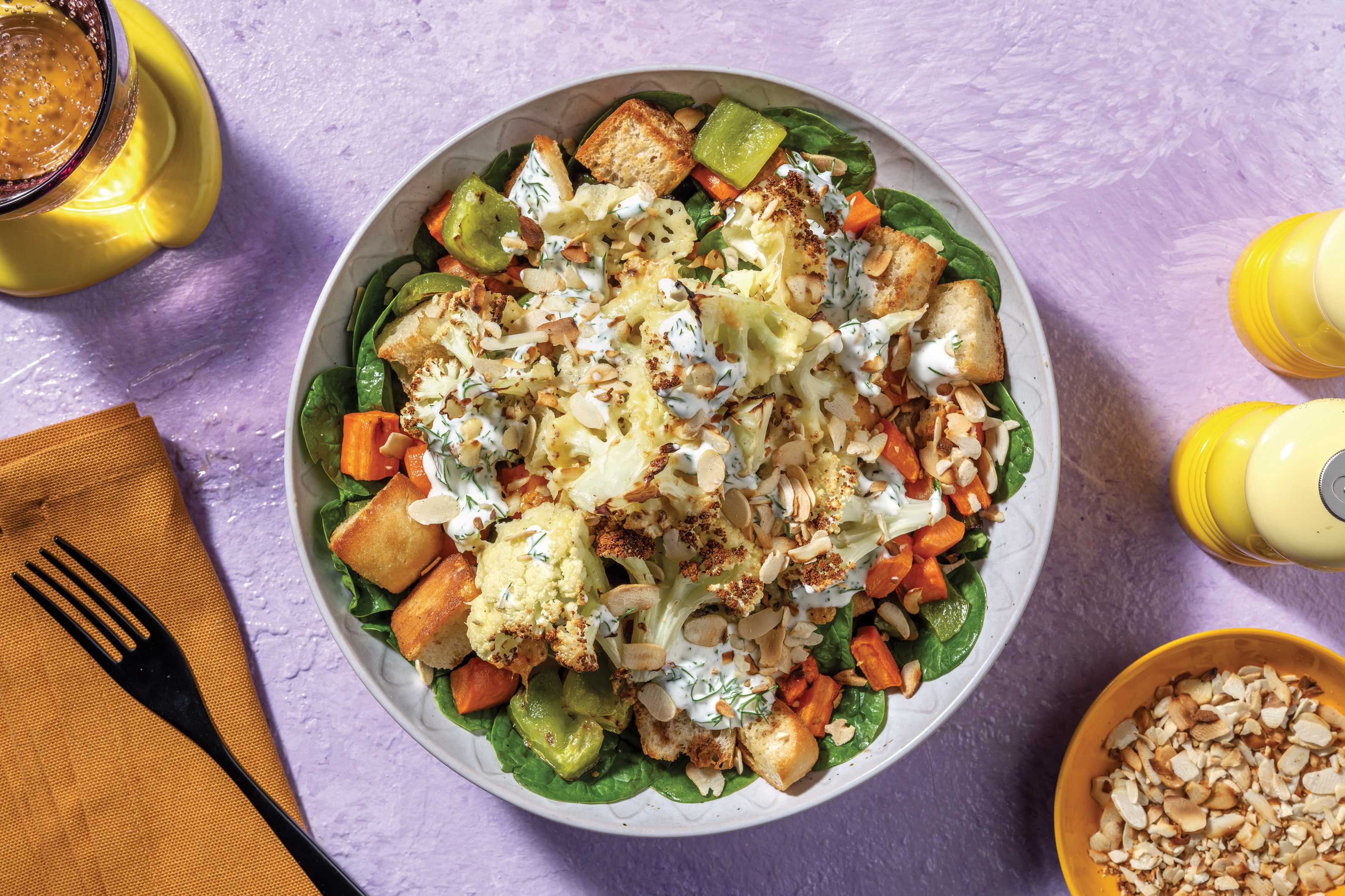 Cheesy Roasted Cauliflower Salad