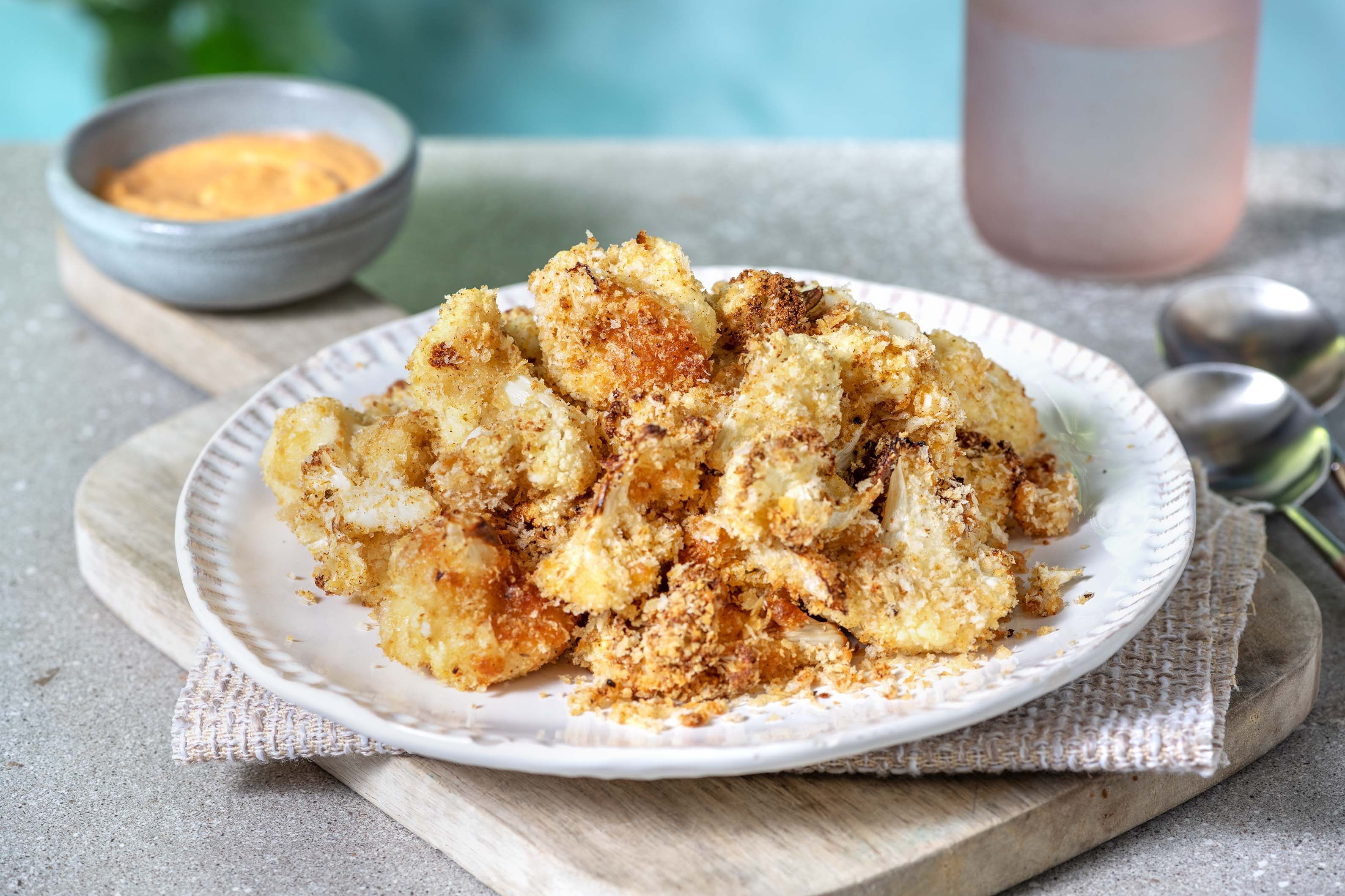 Cheesy Spicy Cauliflower Nuggets