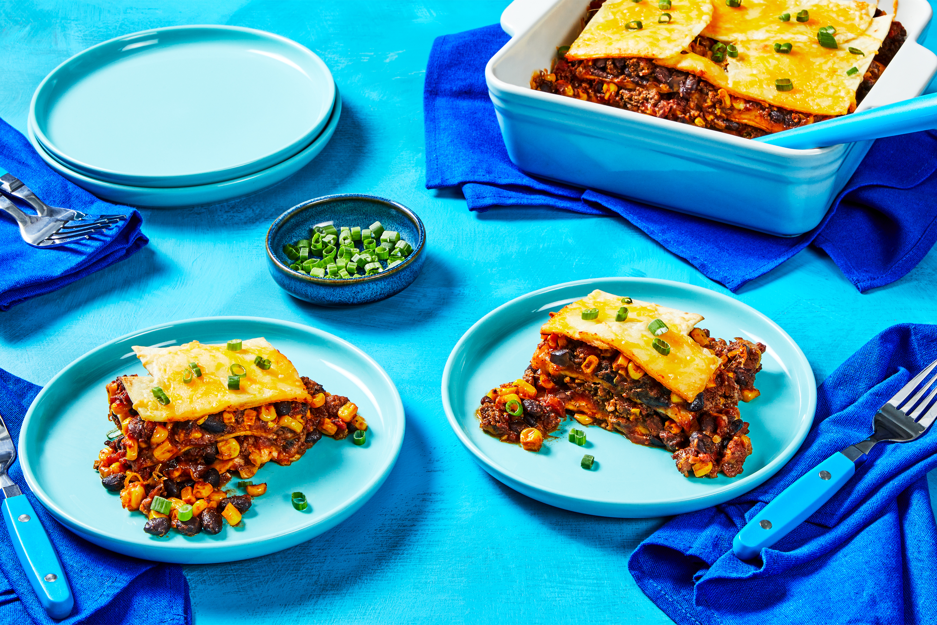 Cheesy Tex-Mex Beef Tortilla Bake