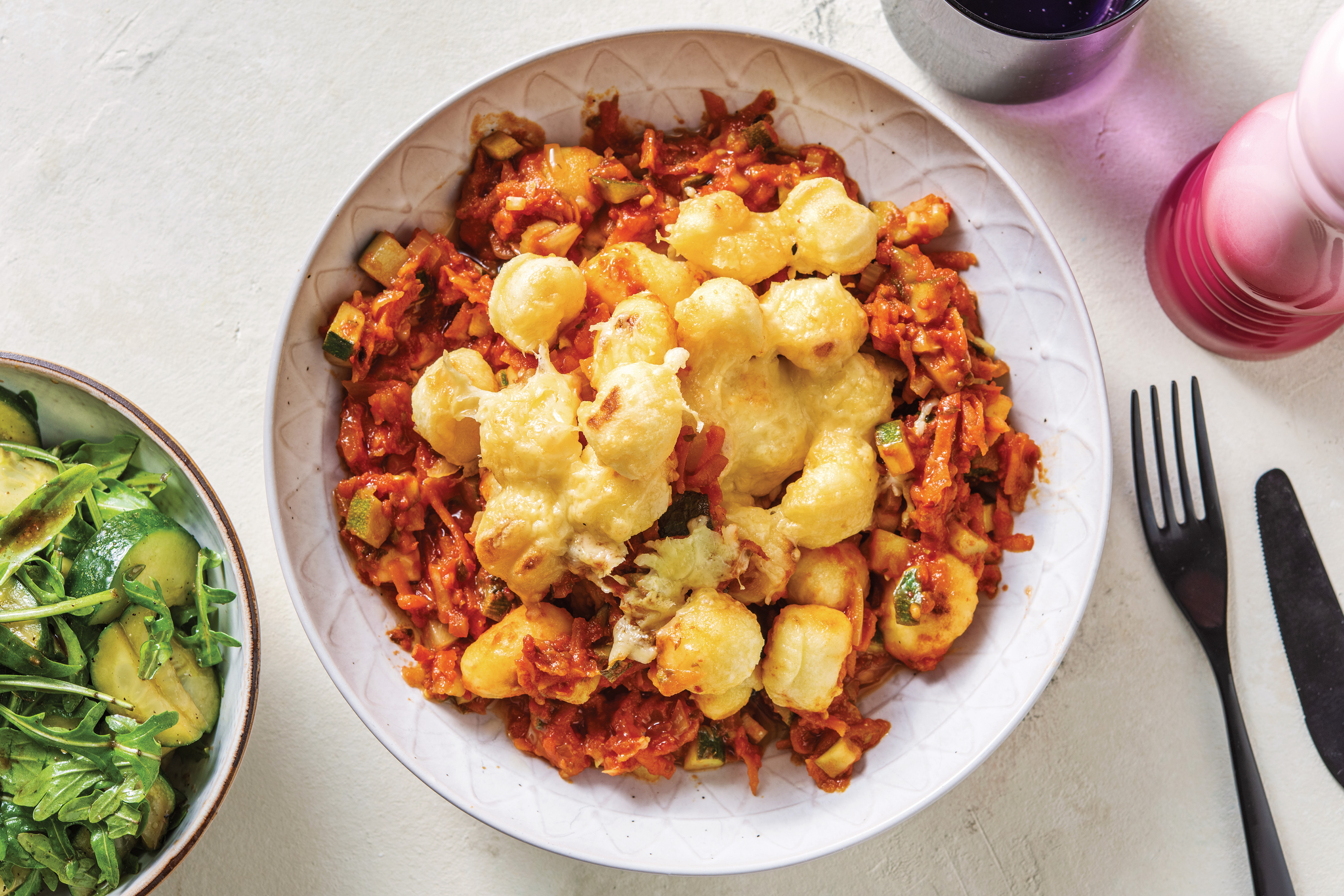 Cheesy Veggie-Loaded Grilled Gnocchi