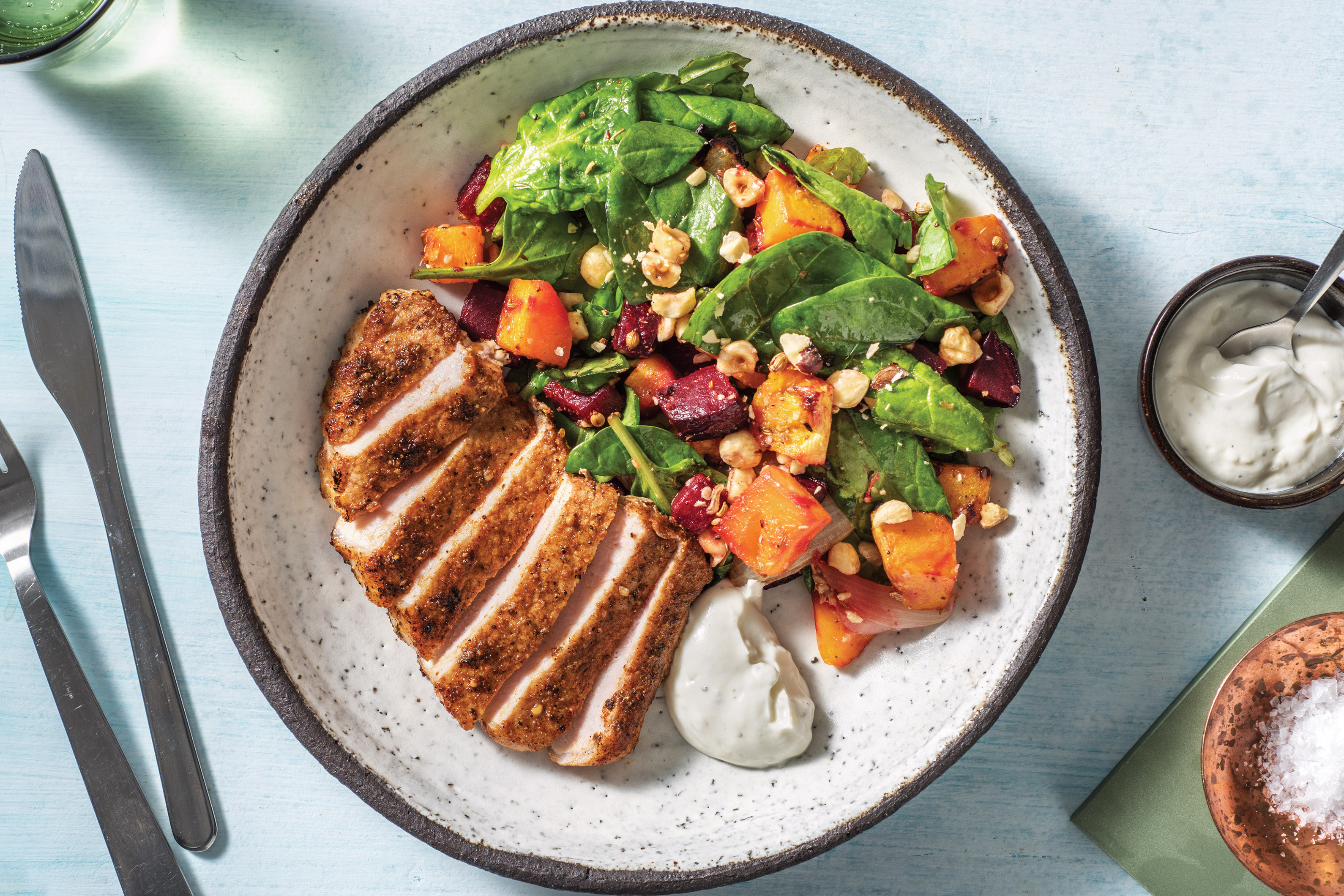 Chermoula Spiced Pork & Roasted Veggie Toss