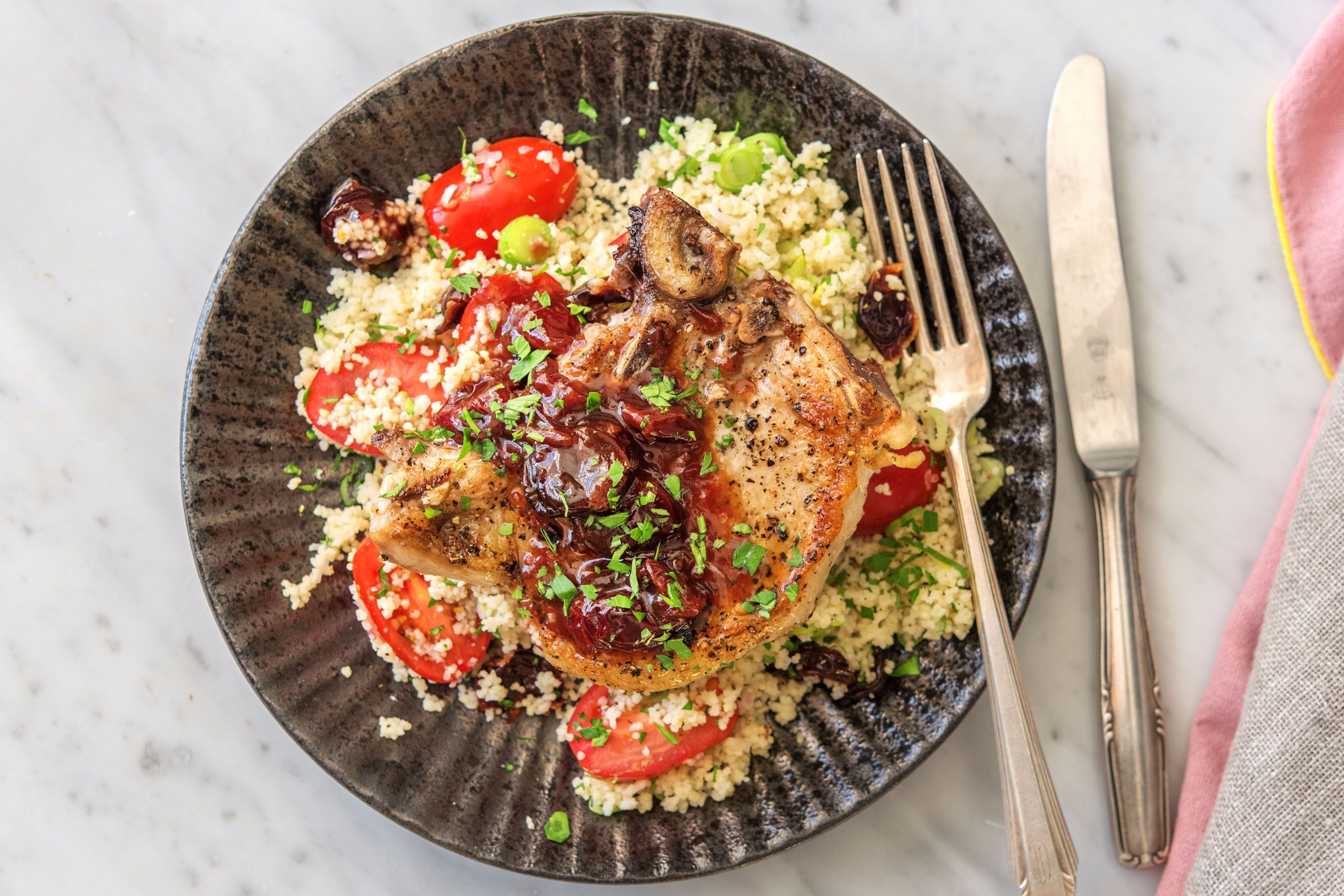 Cherry-Drizzled Pork Chops