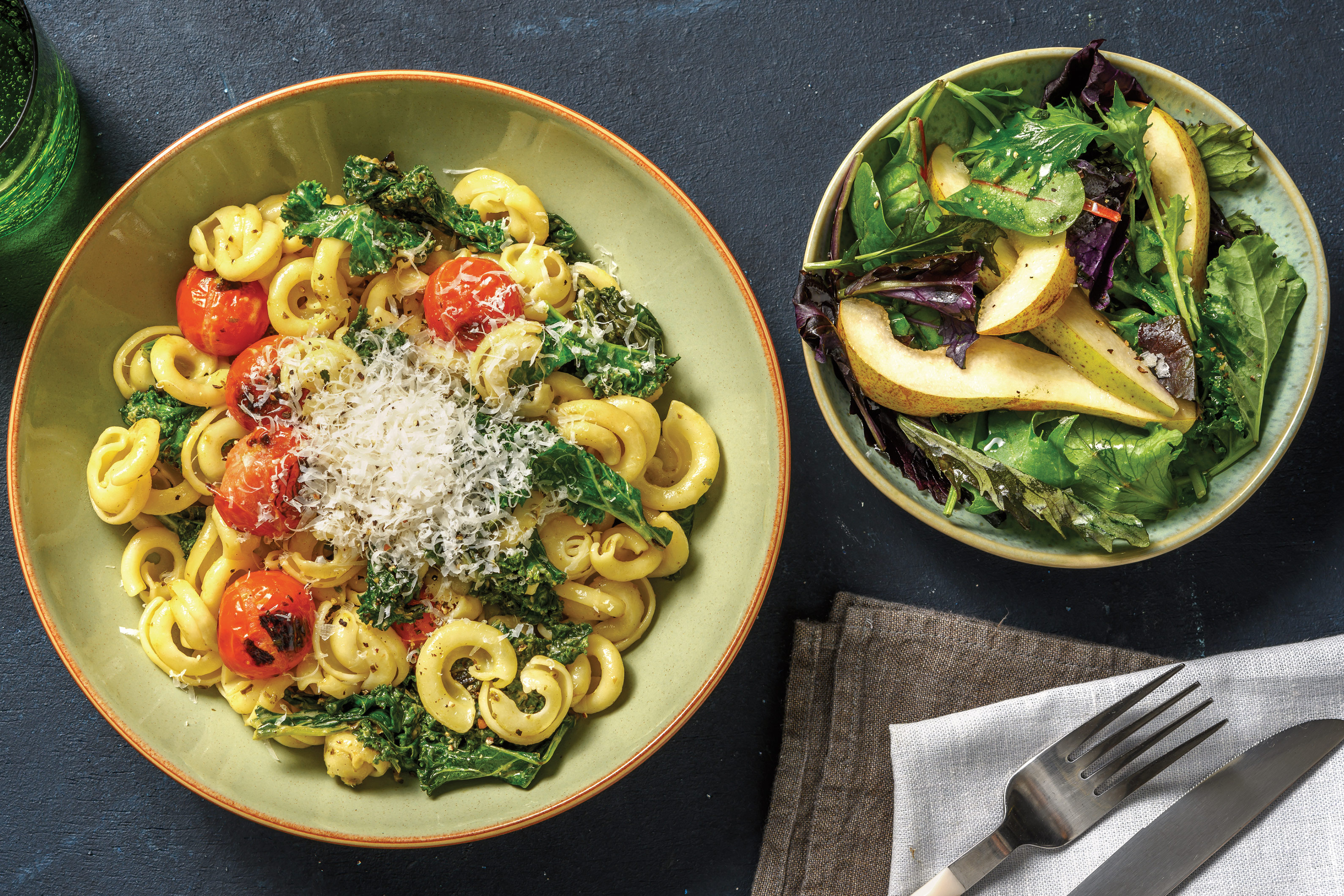 Cherry Tomato, Kale & Pesto Orecchiette