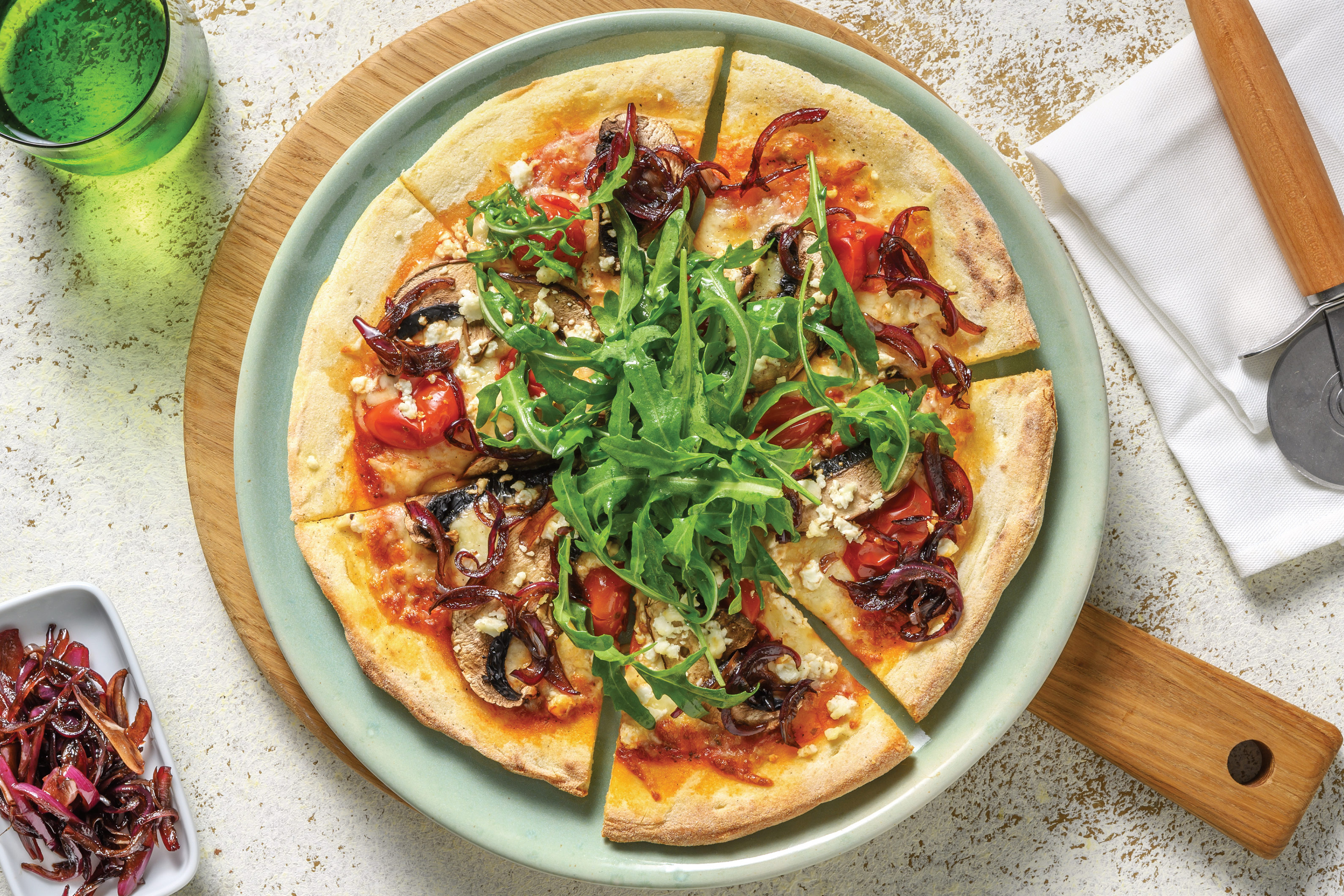 Cherry Tomato & Portabello Mushroom Pizza