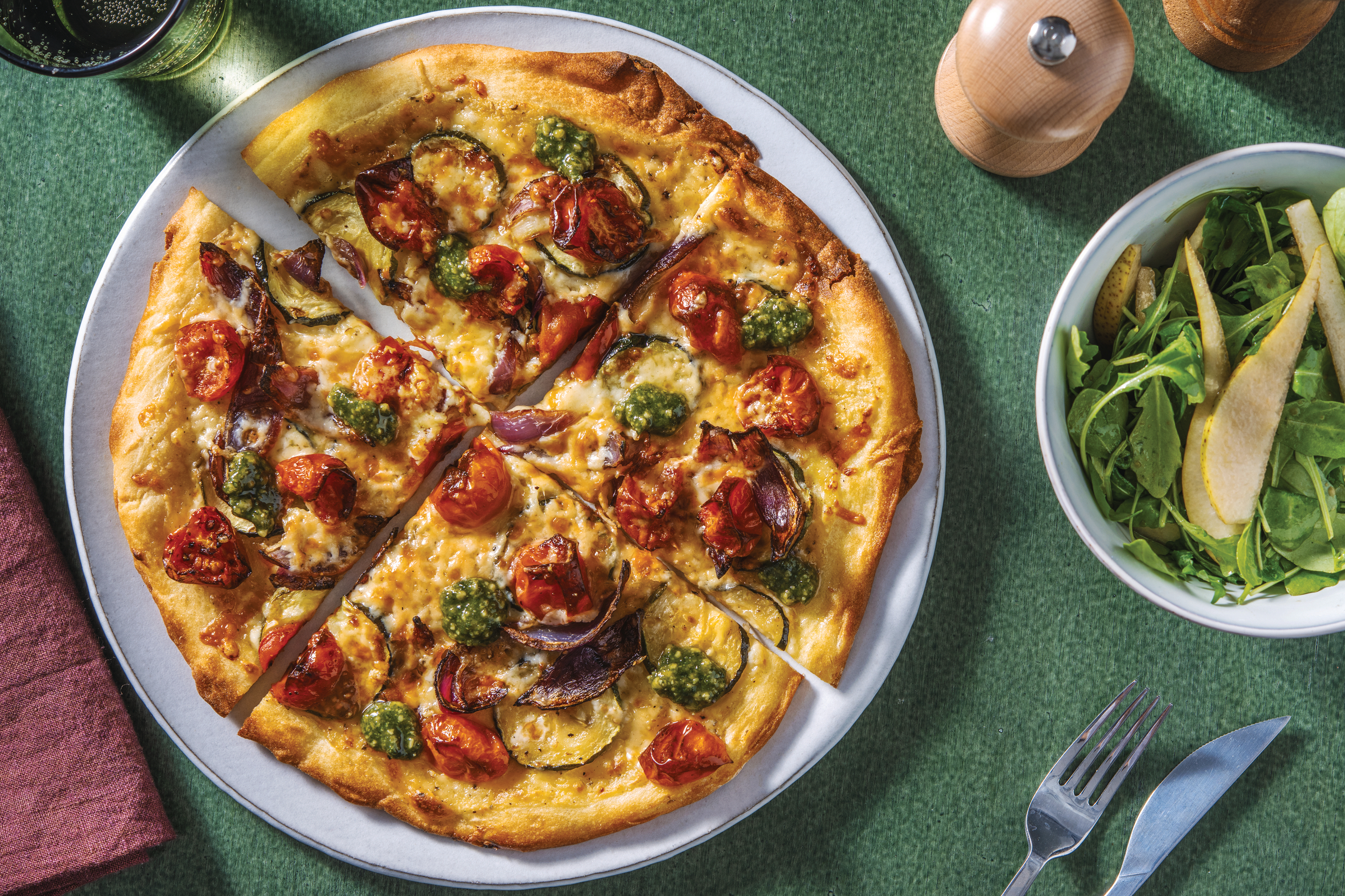 Cherry Tomato & Zucchini Pizza Bianca