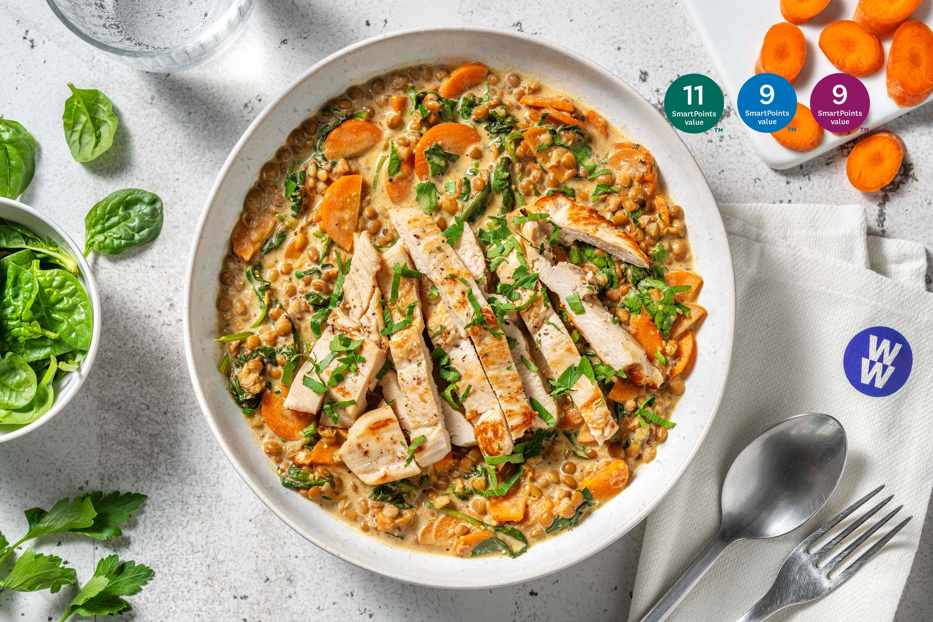 Chicken and Mustardy Creamy Lentils