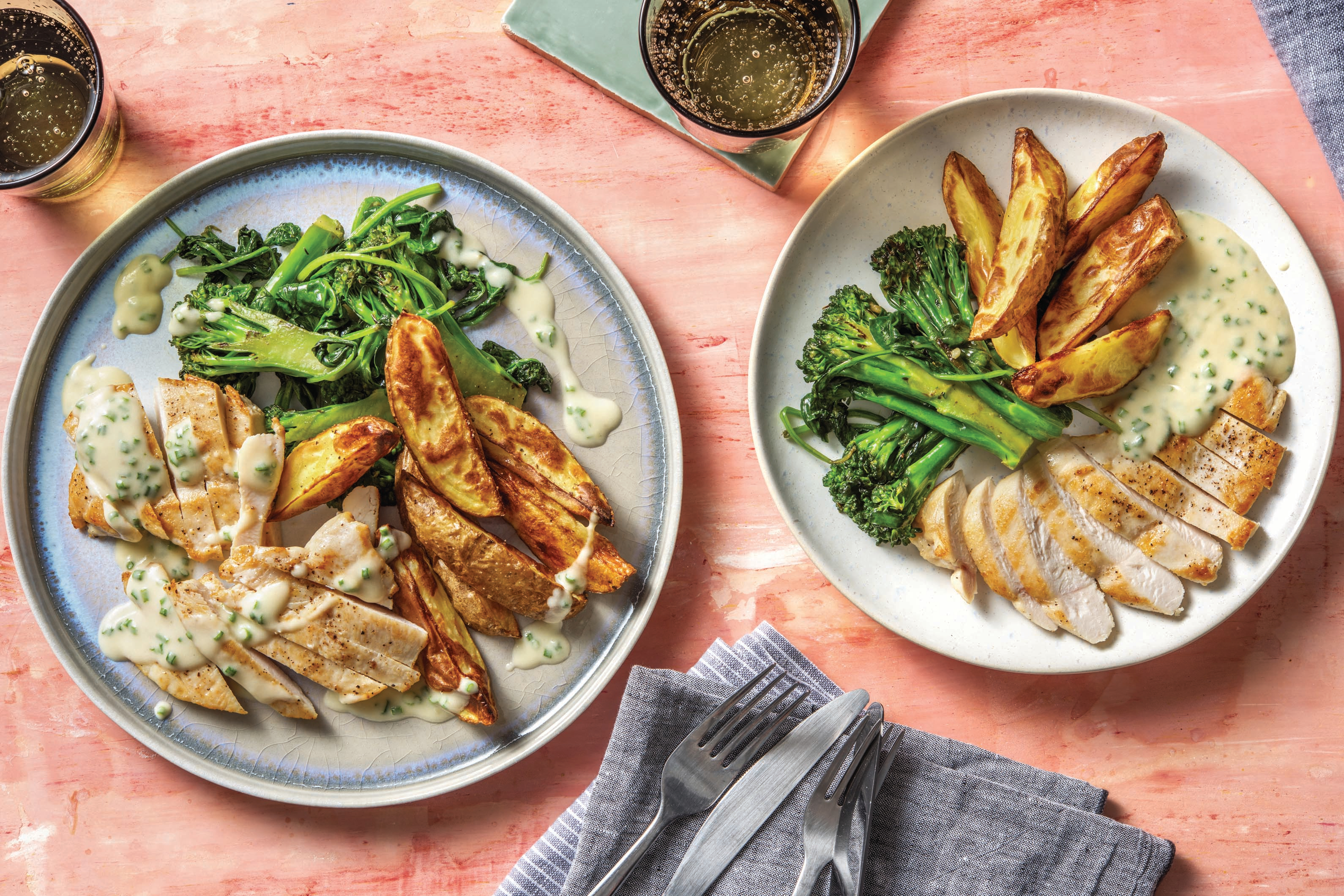 Chicken & Creamy Chive Sauce