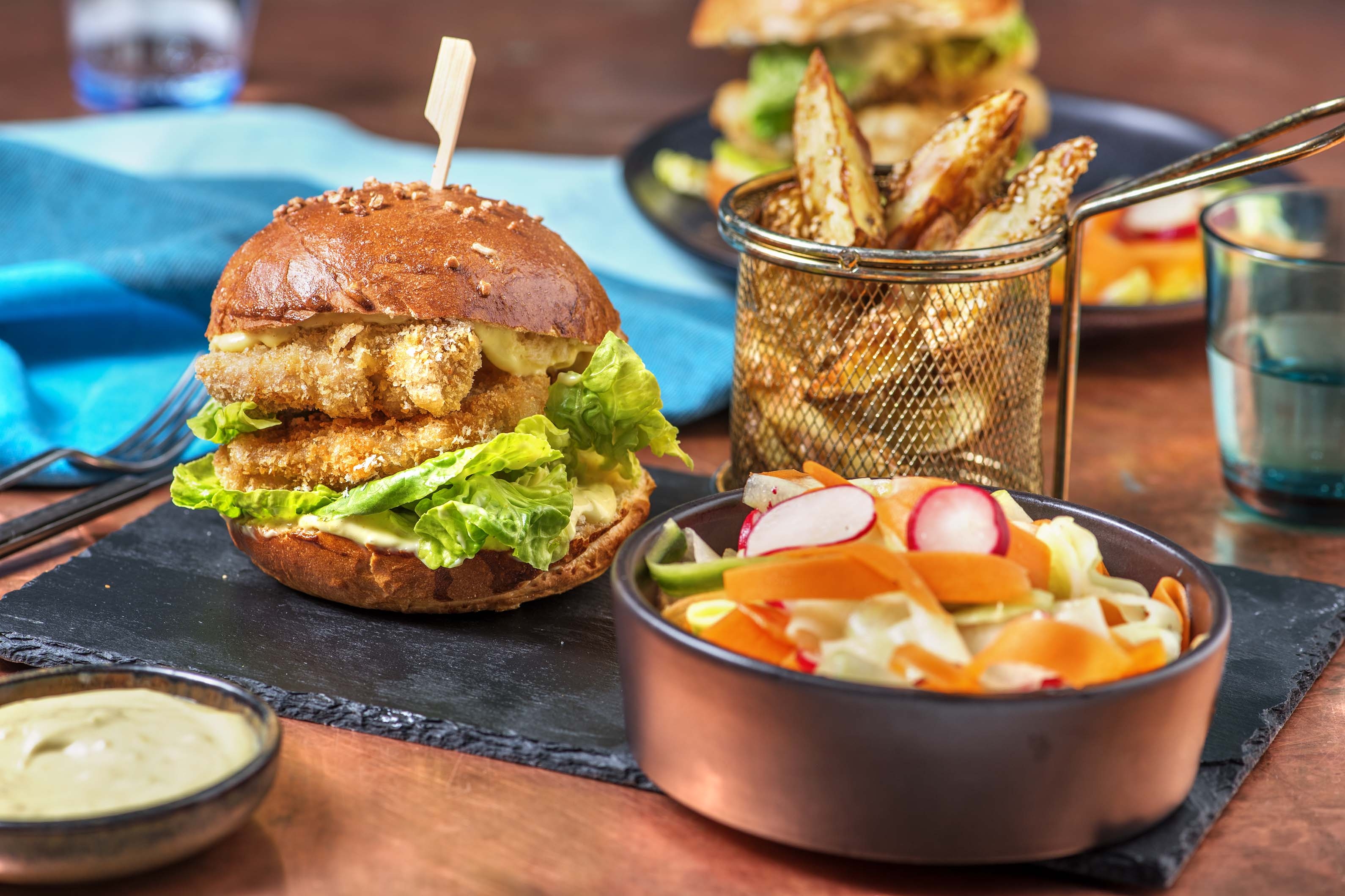 Double Chicken Katsu Burger and Katsu Curry Mayo