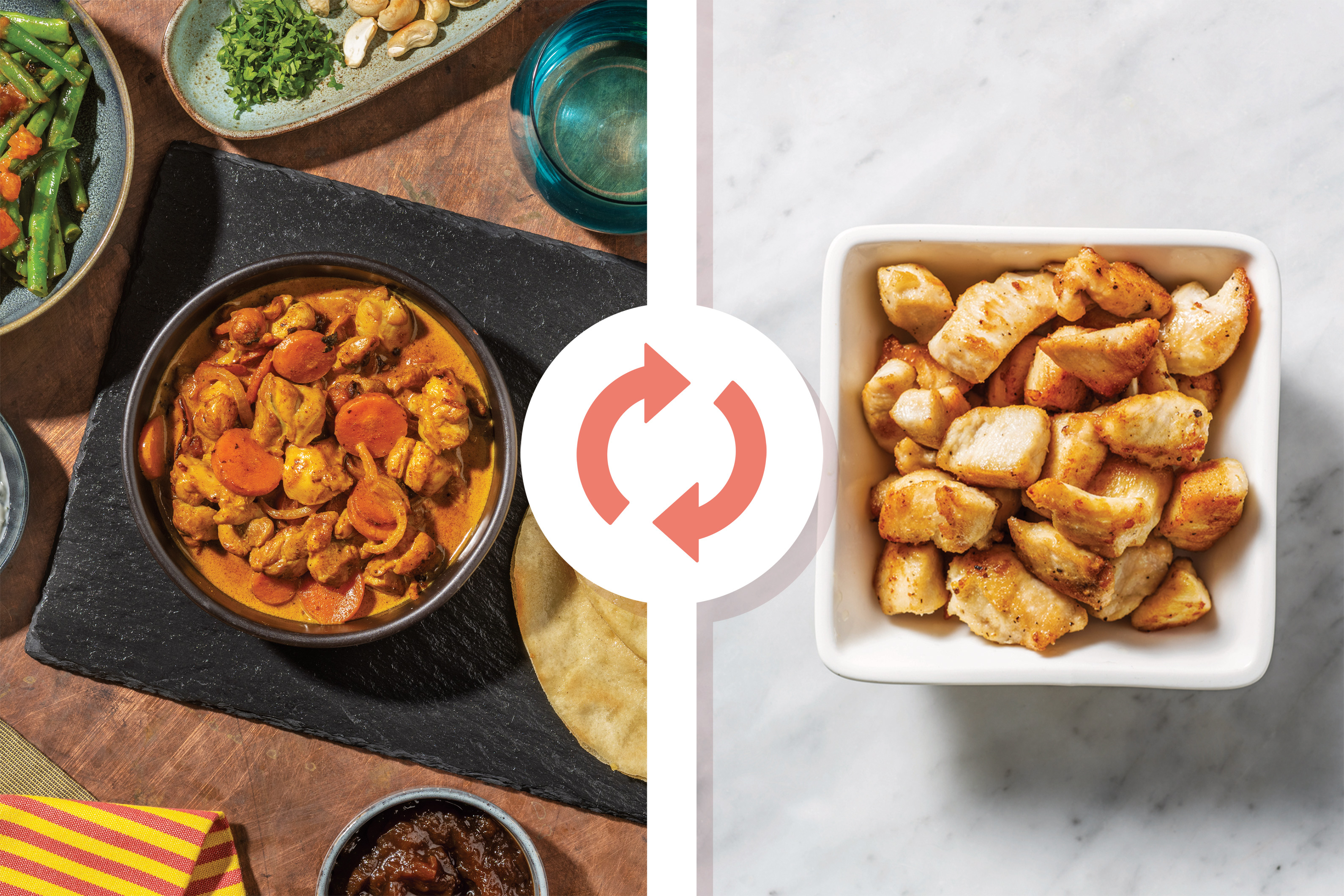 Chicken Korma Curry & Garlic Flatbreads