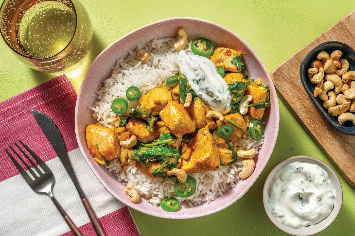 Chicken Korma Curry & Garlic Rice