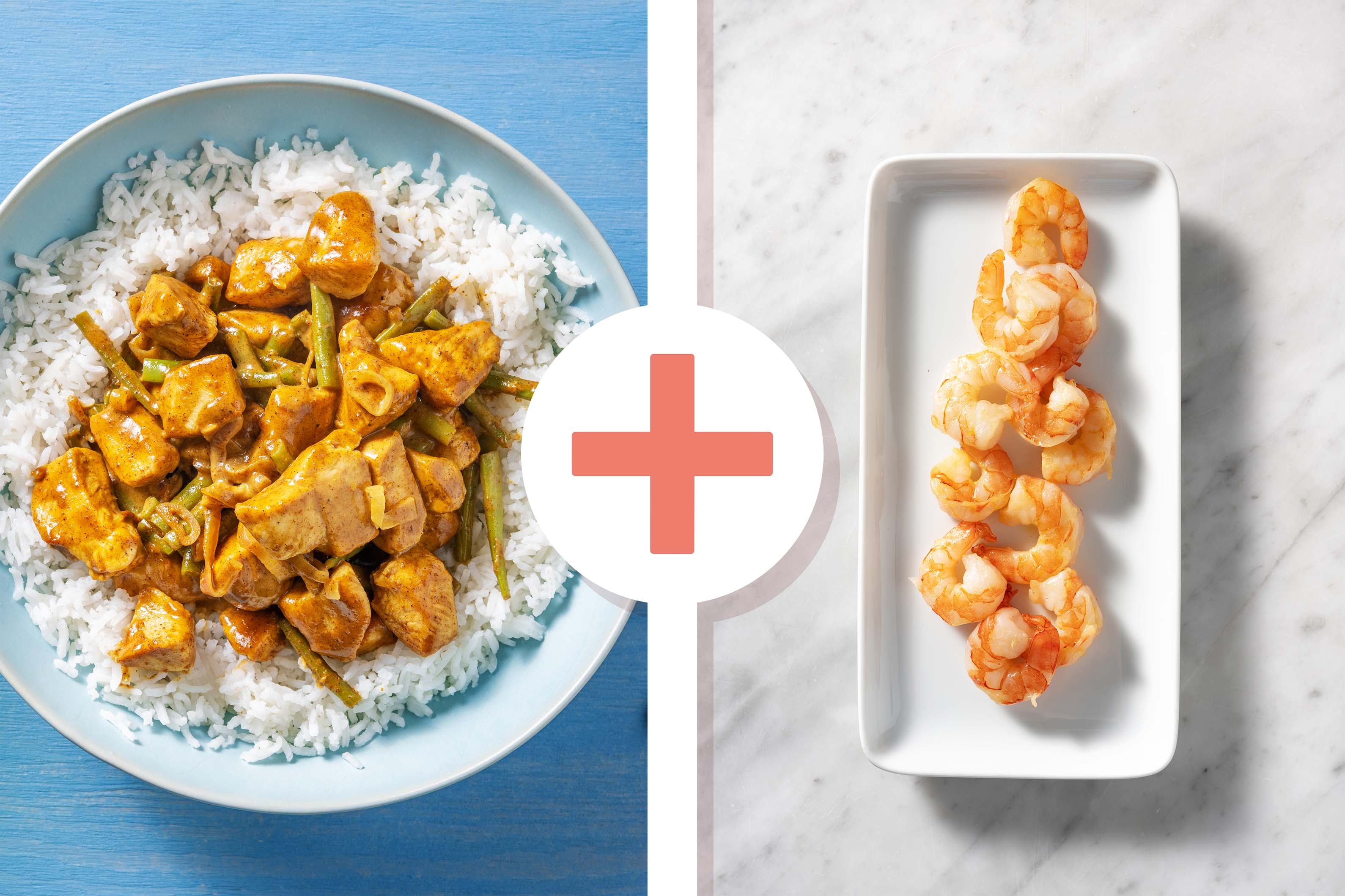 Chicken Korma Style Curry with King Prawns