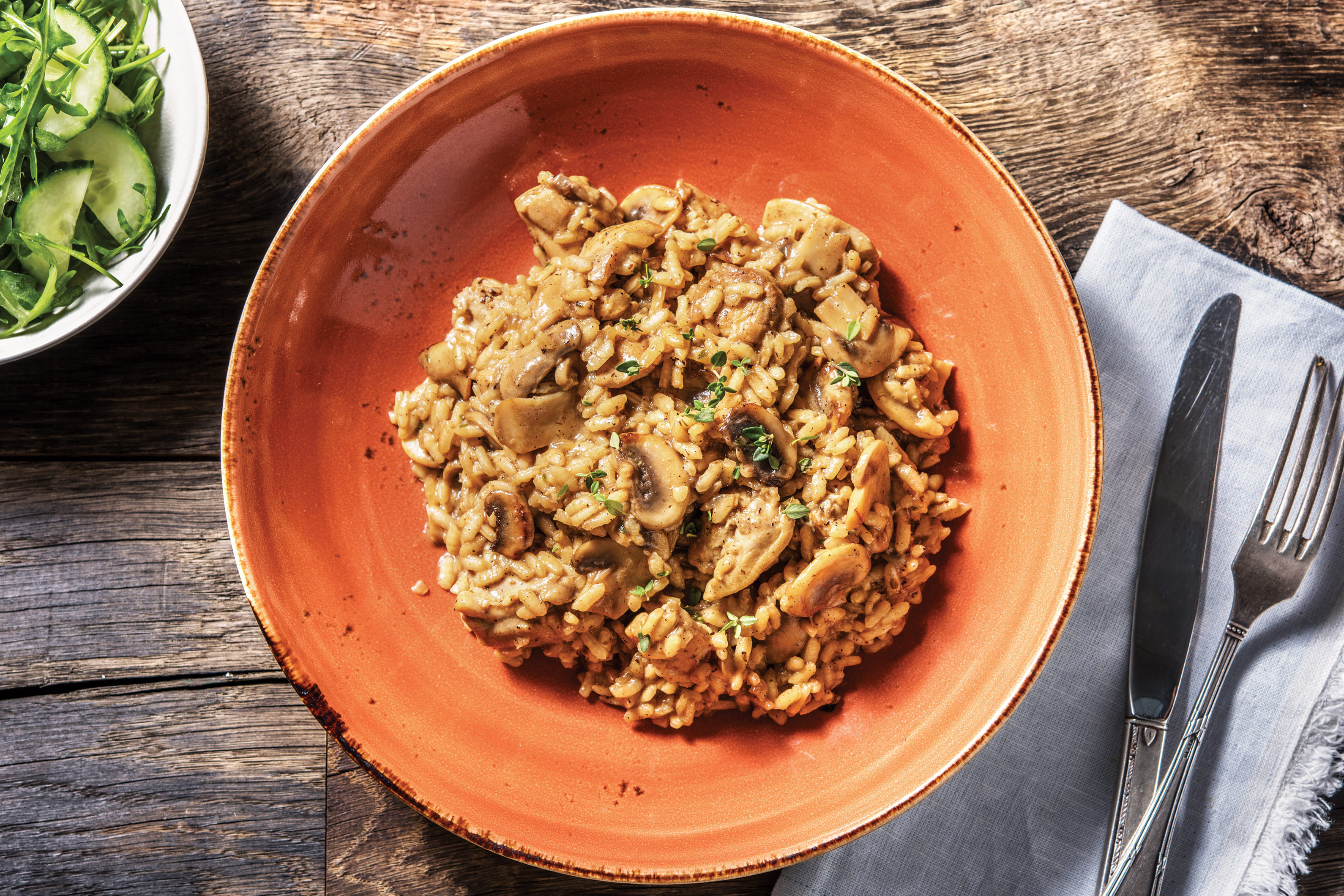 Chicken, Mushroom & Thyme Baked Risotto