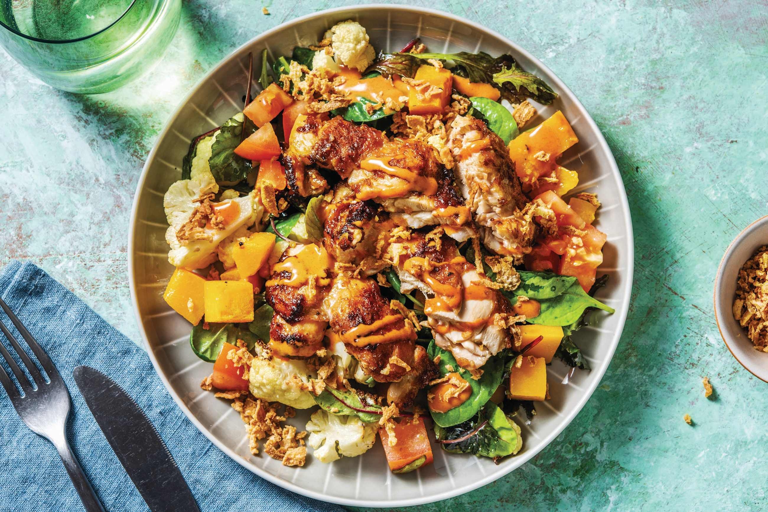 Chicken Thigh & Asian Roast Veggie Salad