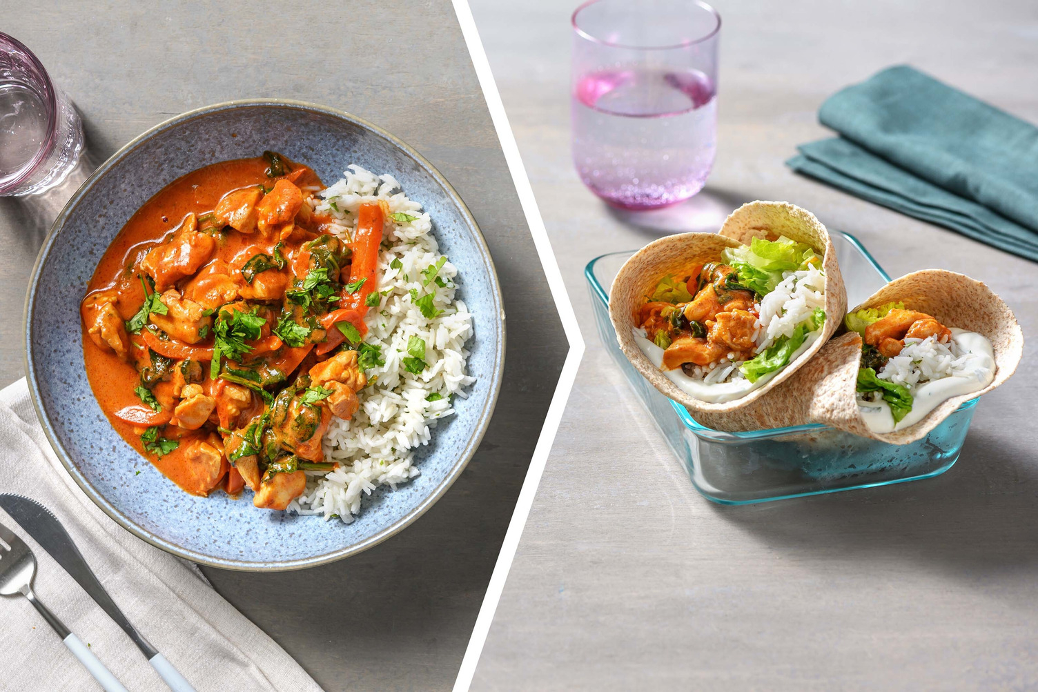Chicken Tikka Curry and Cardamom Rice