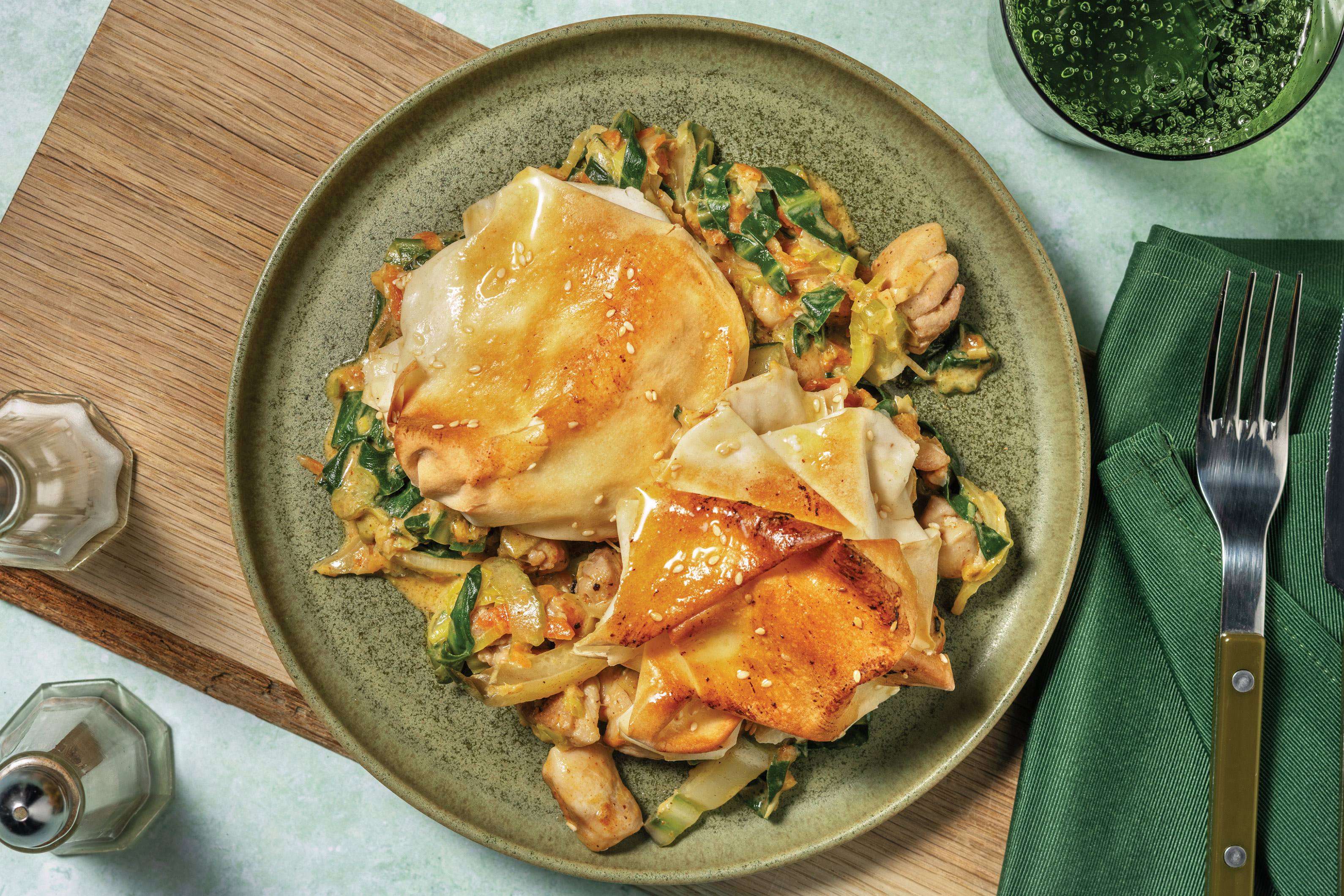 Chicken & Veggie-Loaded Filo Pie