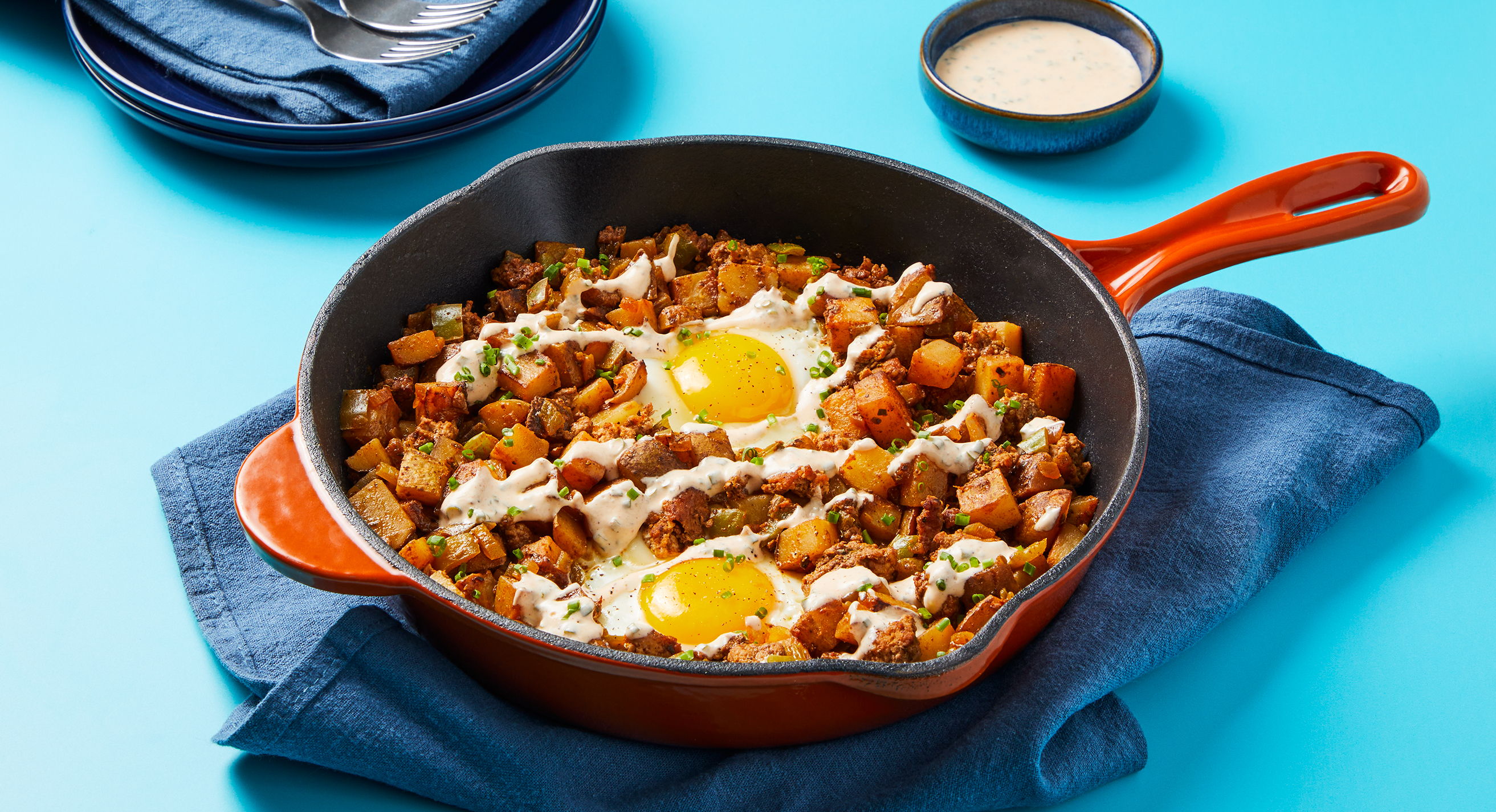 Chili-Spiced Beef Hash ‘n’ Eggs