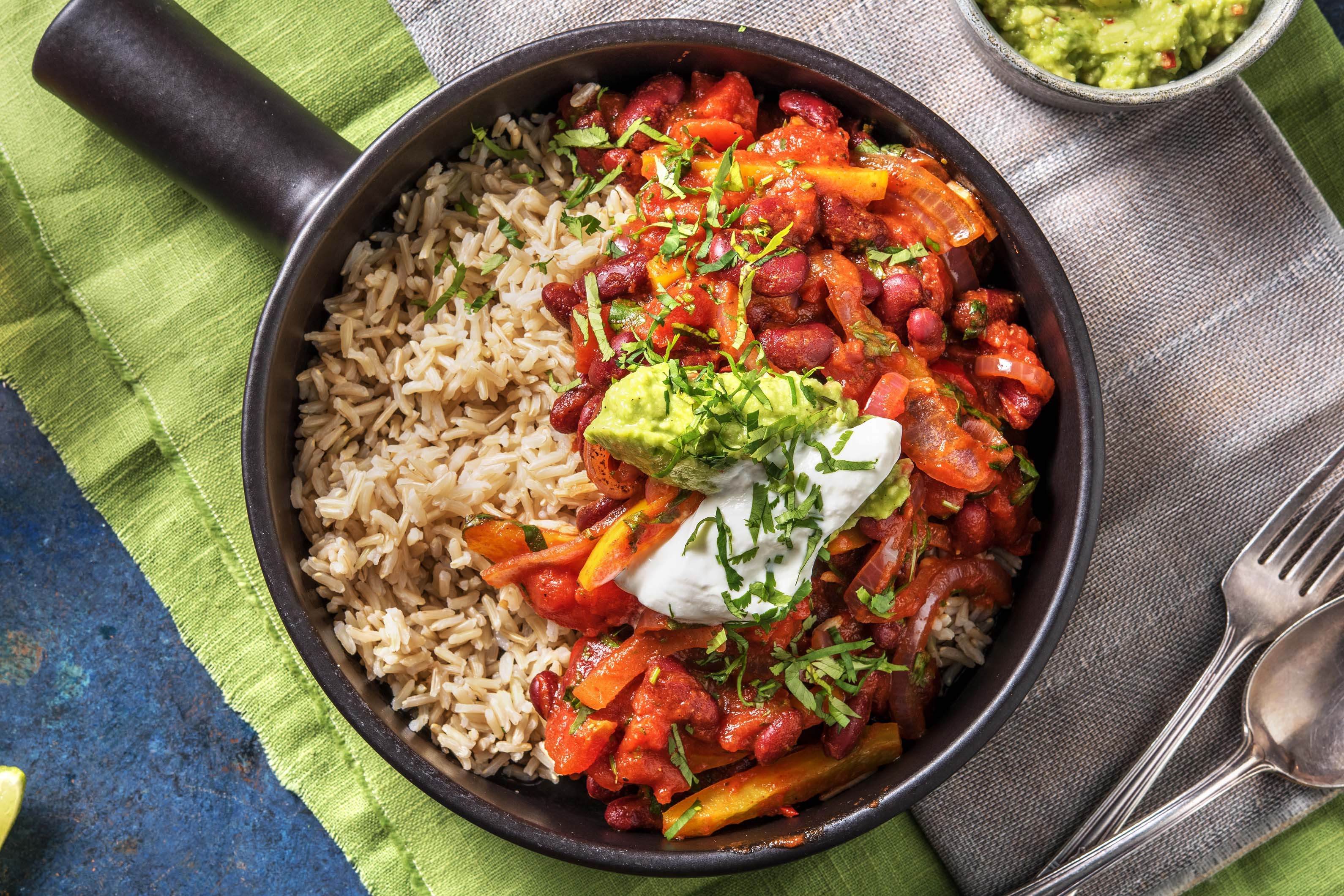 Chilli sin carne et riz cargo