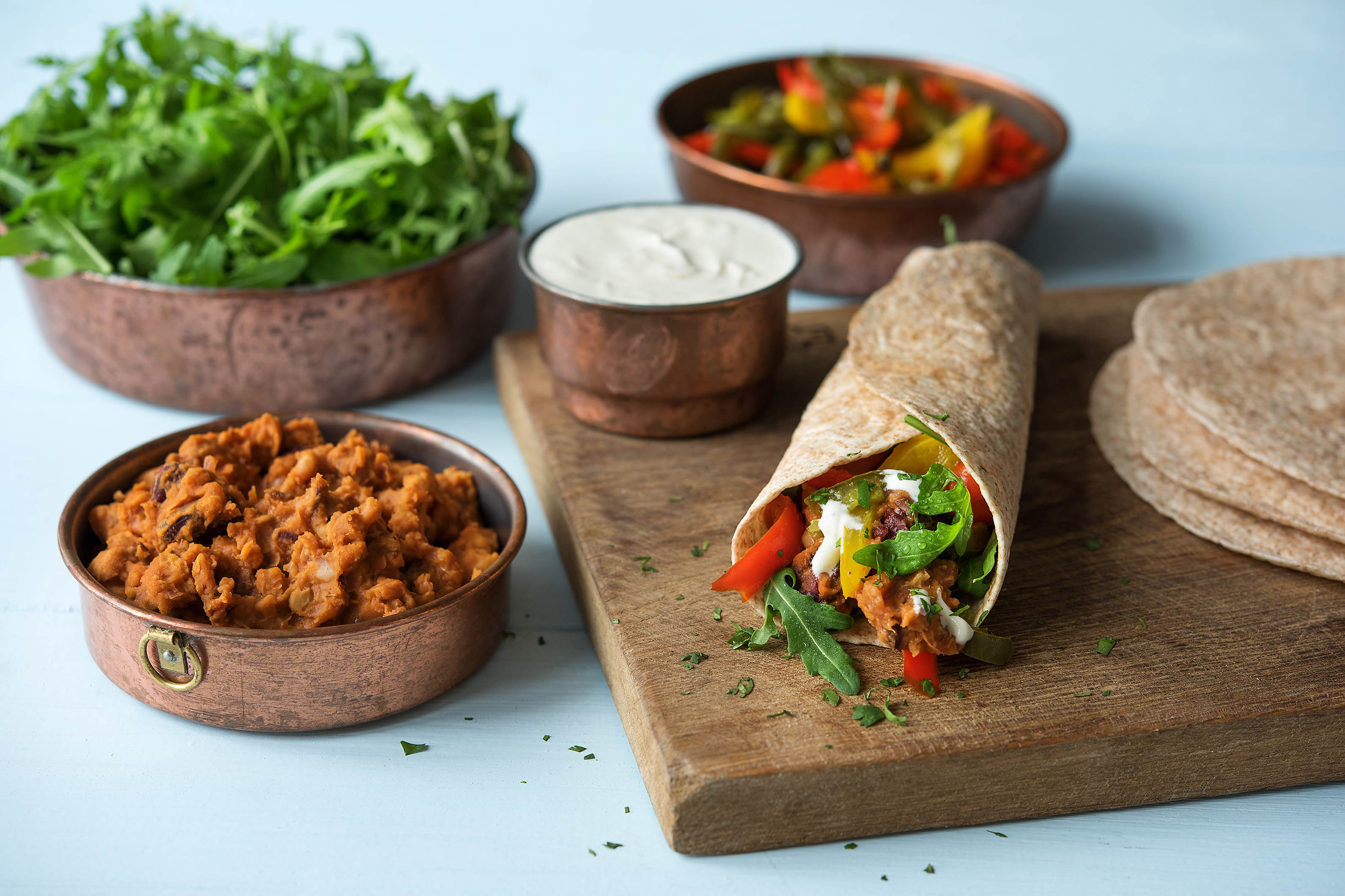 Chillibeany Fajitas with Citrus Sour Cream