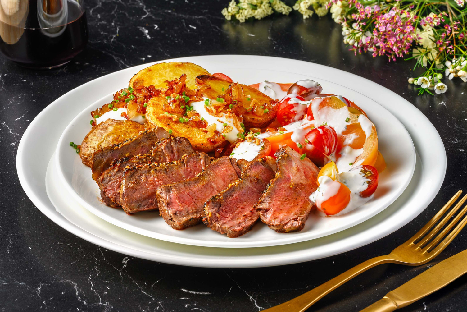 Chive and Tarragon Butter Striploin Steak