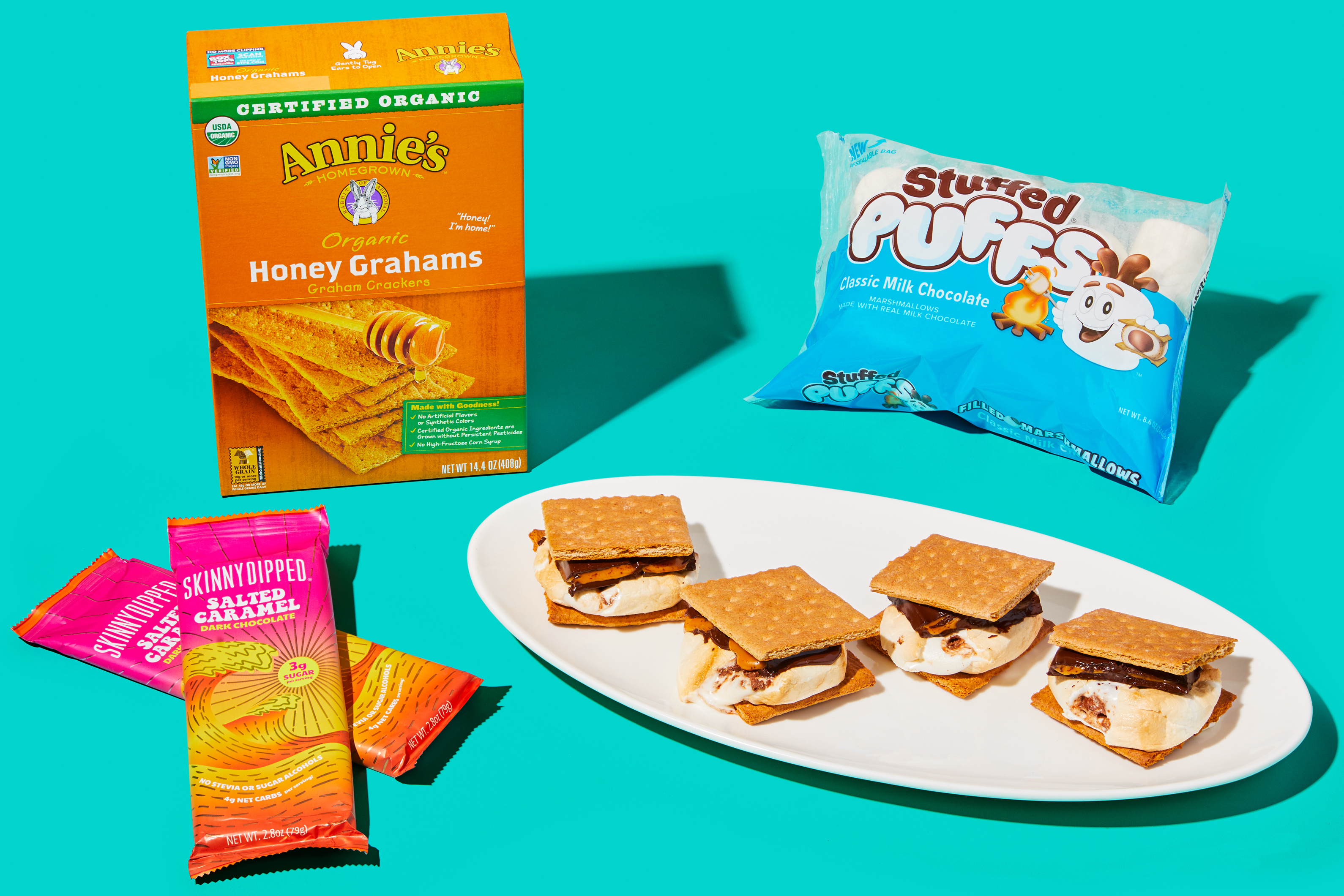 Chocolate Caramel Stuffed Puffs® S’more