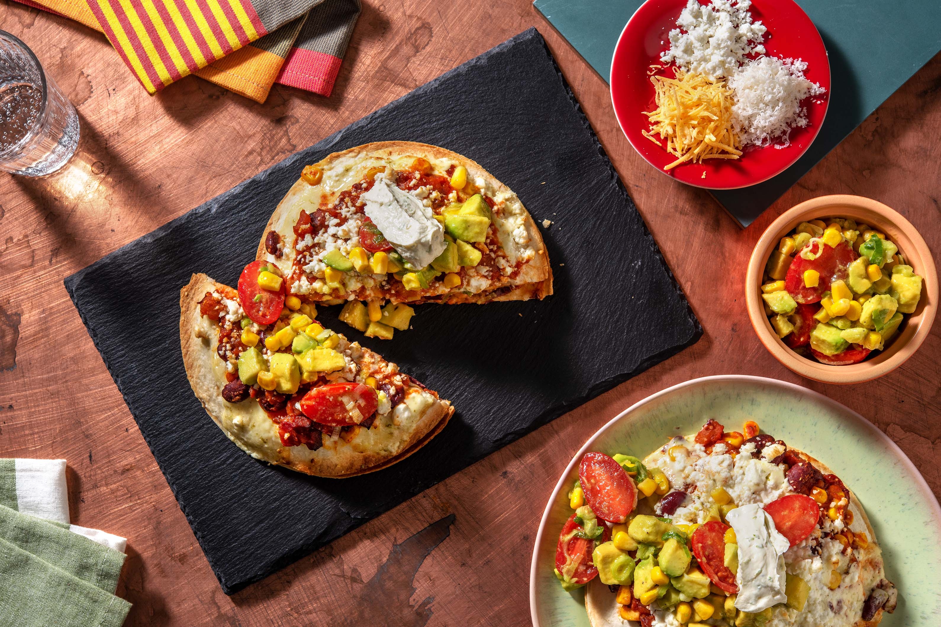 Triple Tier Chorizo and Three Cheese Taco Stack