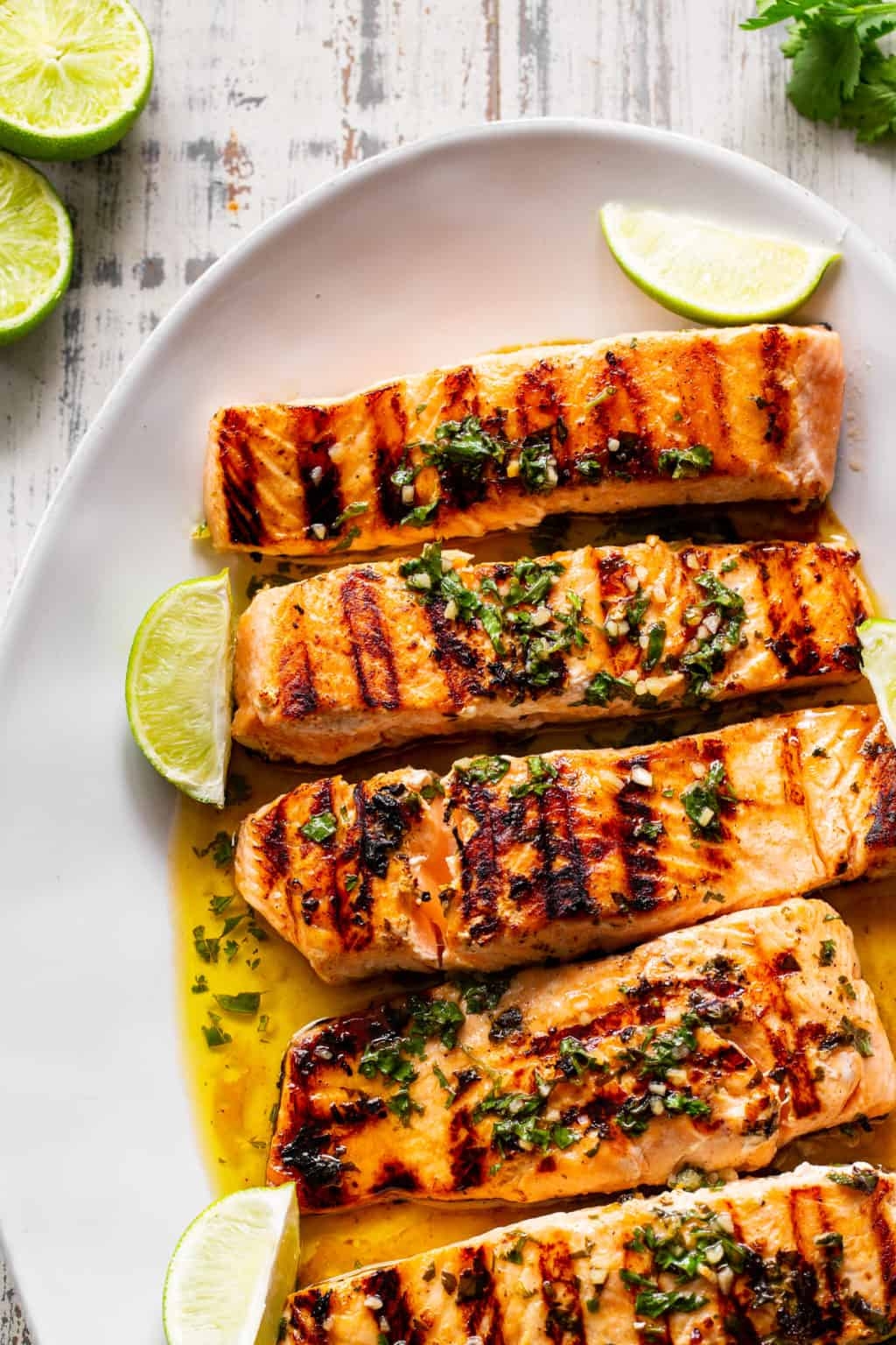 Grilled Cilantro-Lime Butter Salmon