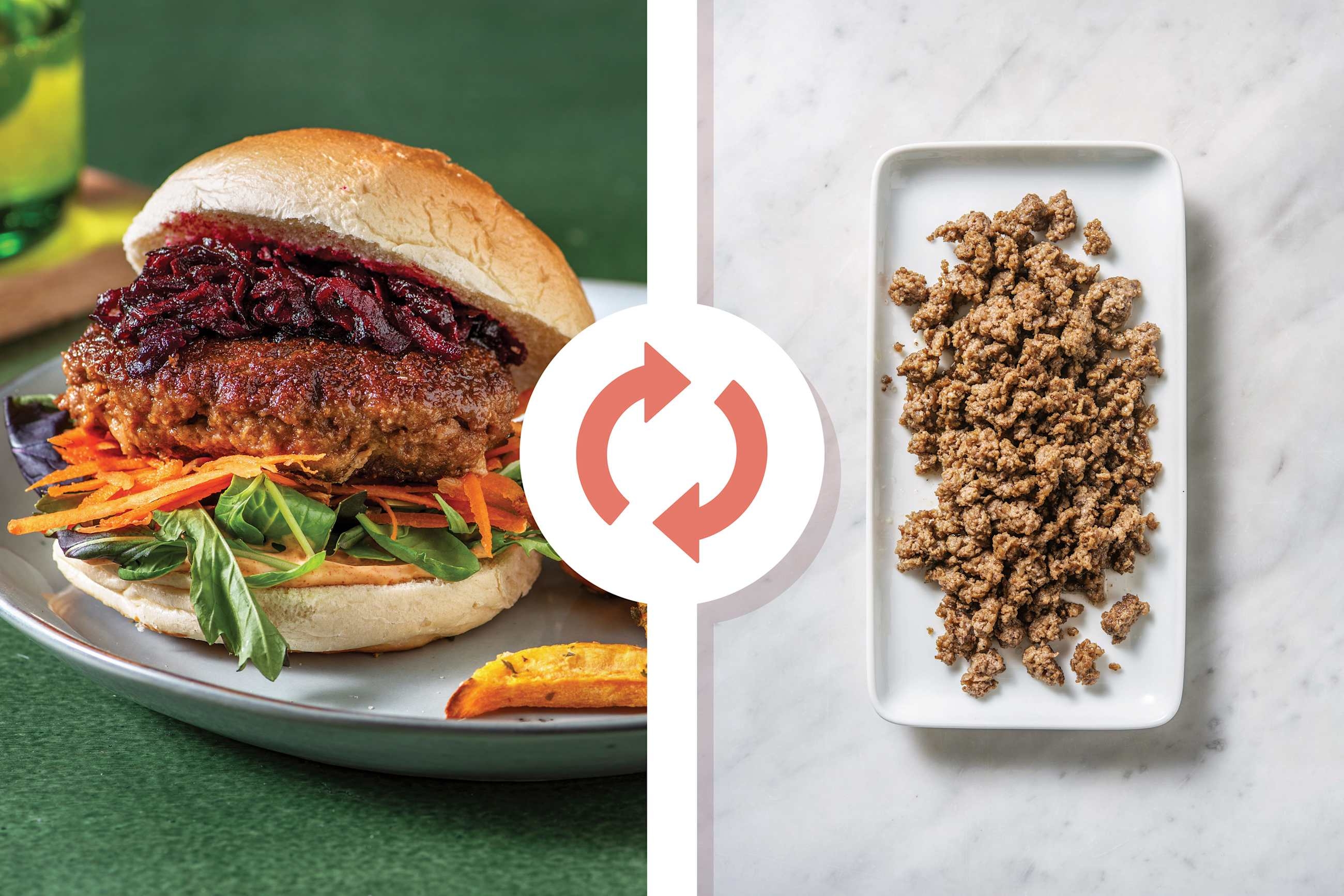 Classic Beef & Venison Burger & Beetroot Relish