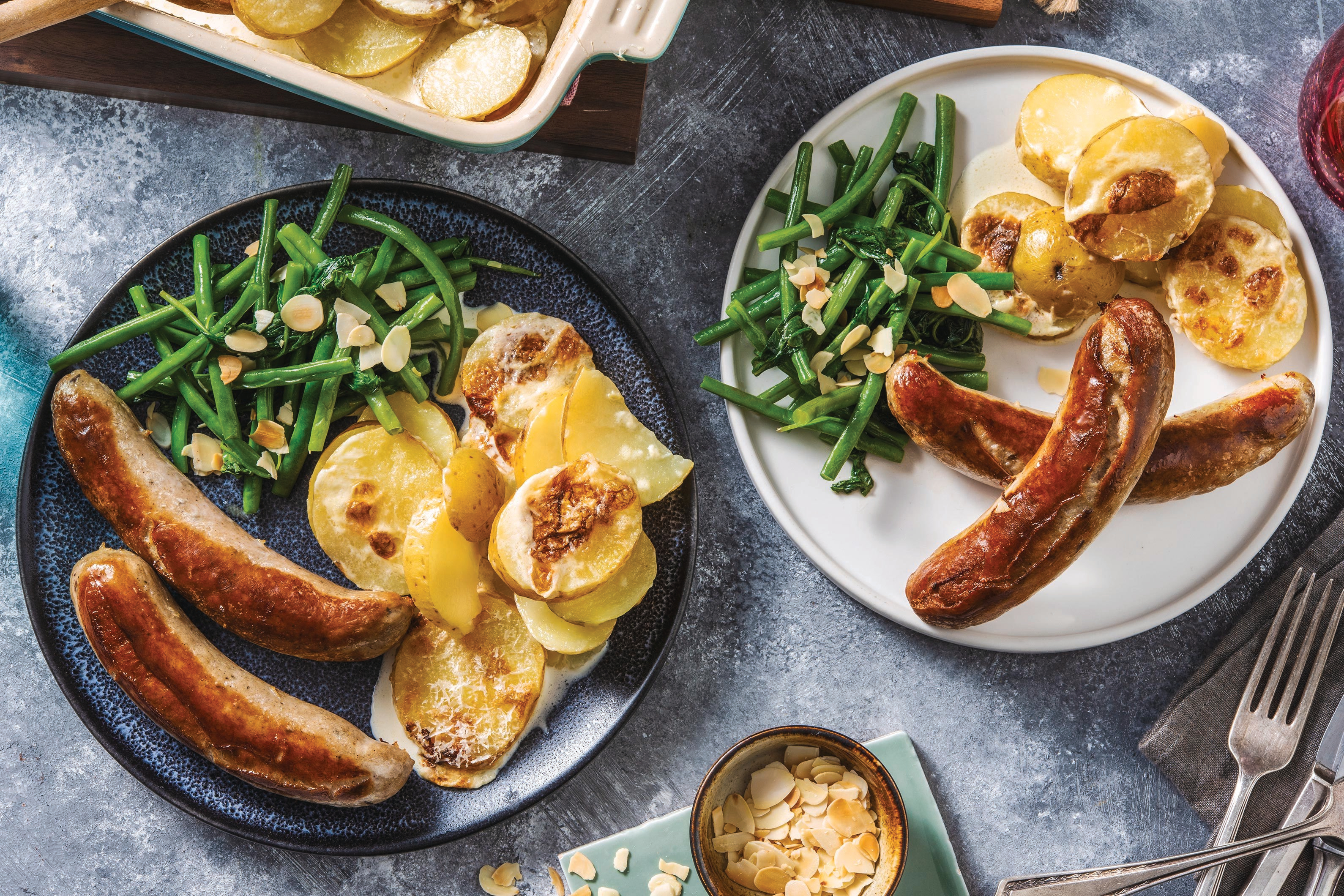 Classic Pork Sausages & Scalloped Potatoes