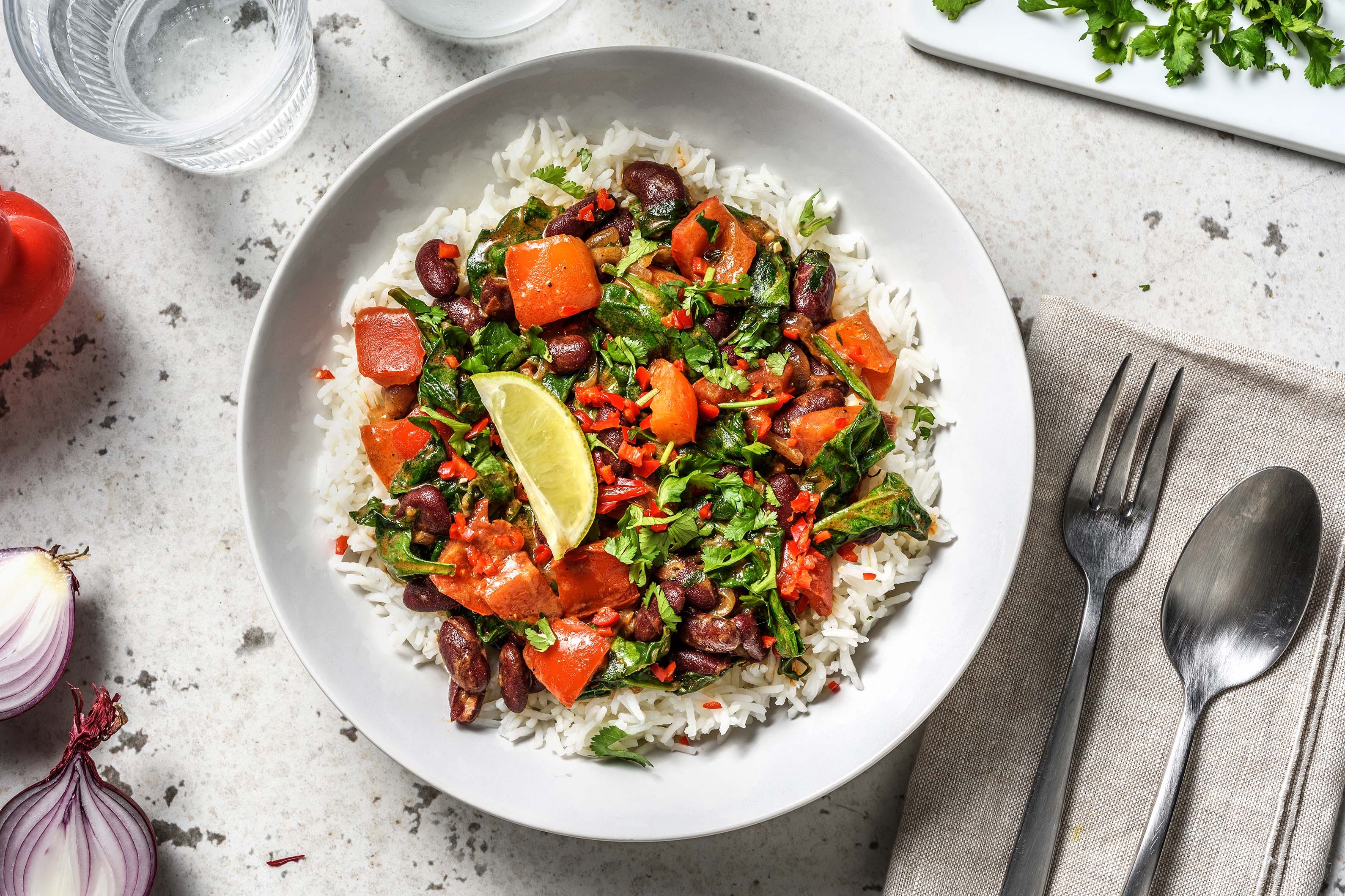 Coconutty Caribbean Kidney Bean Stew