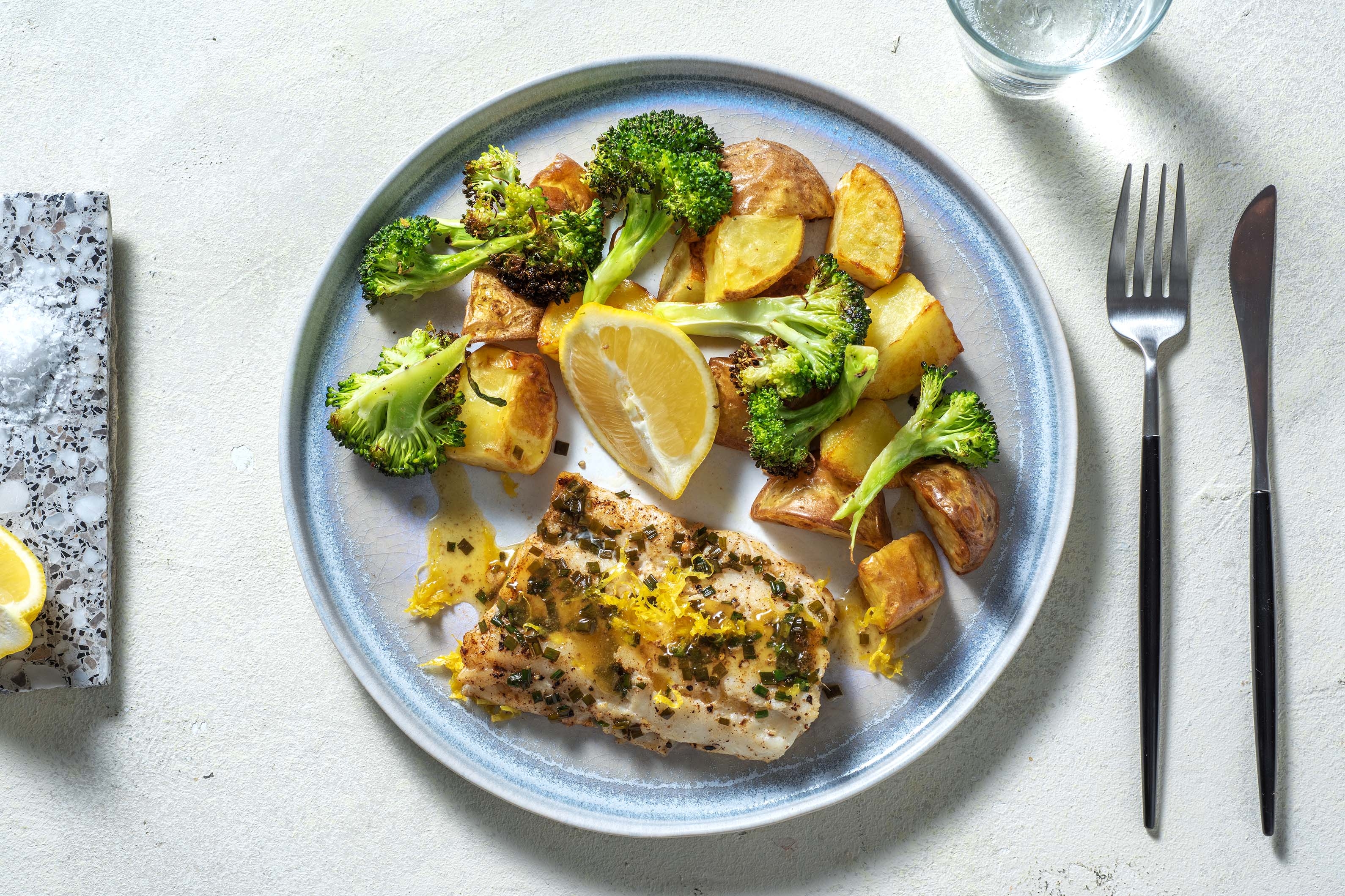 Cod in a Lemon and Chive Butter Sauce