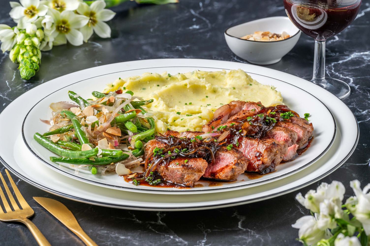 Ribeye Steak with Blueberry-Balsamic Reduction