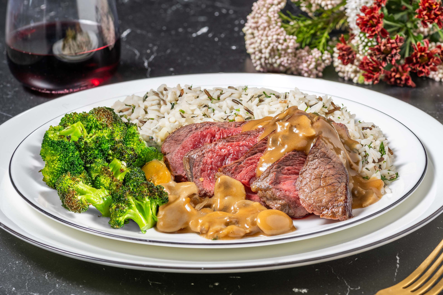 Pan-Seared Beef Ribeye and Savoury Mushroom Sauce