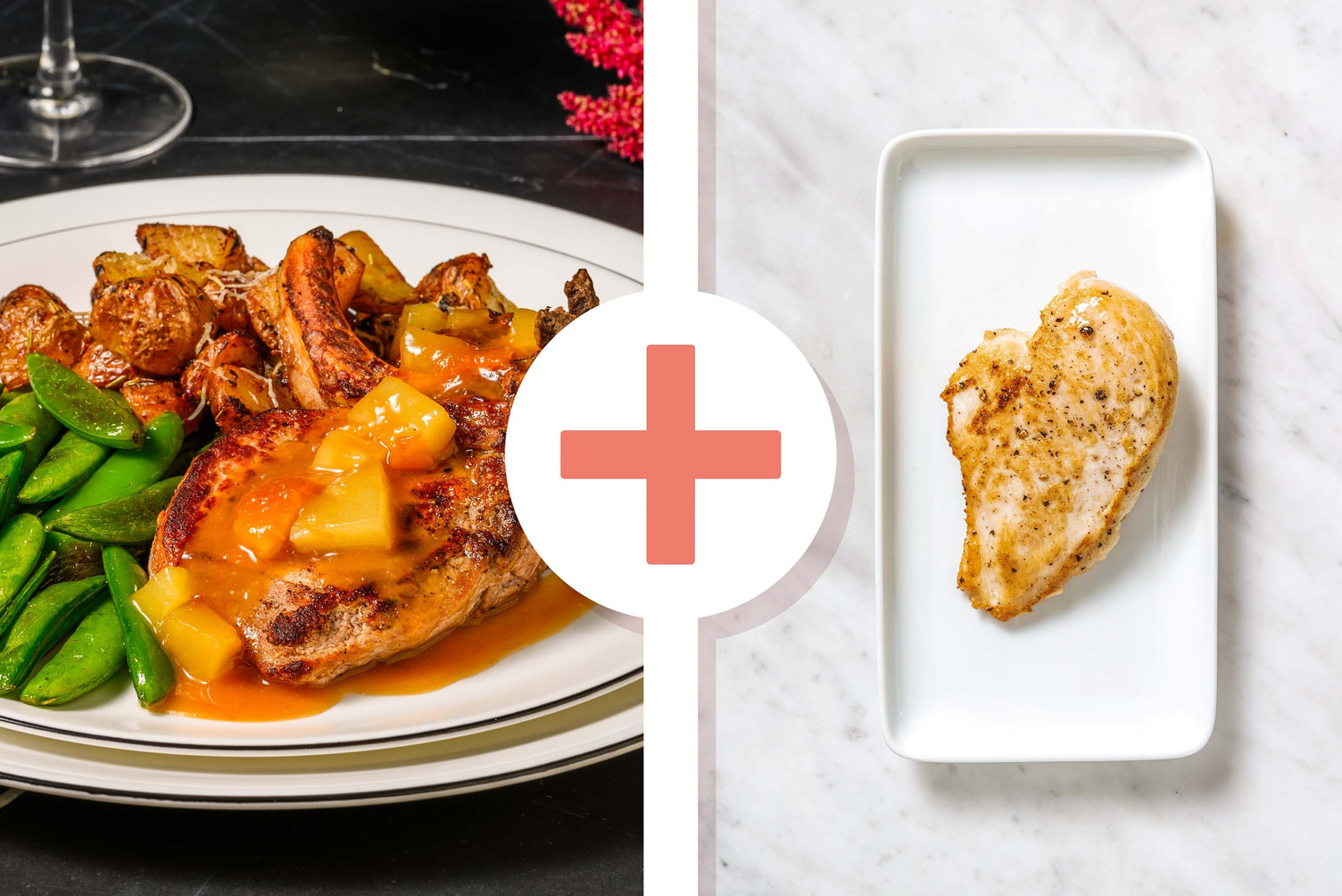 Pineapple-Apricot Pork Chops and Chicken Breast