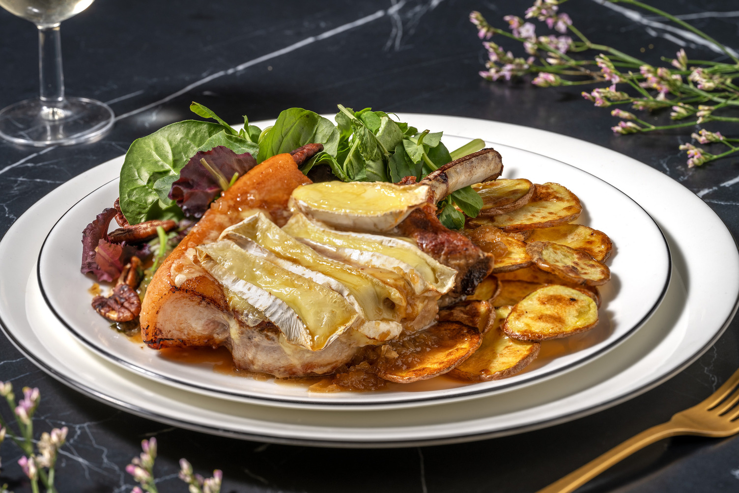 Brie and Fig Pork Chops