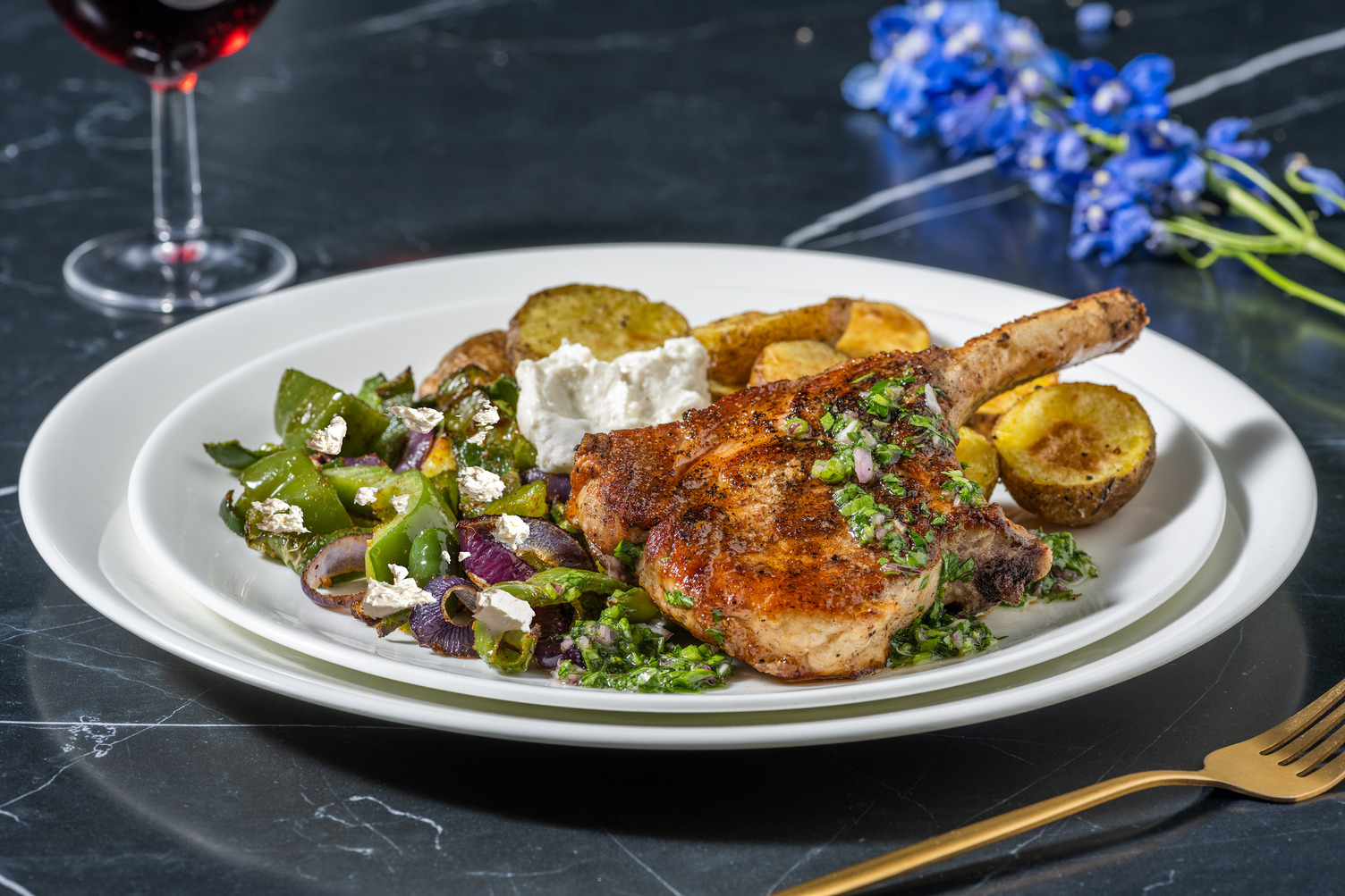 Chimichurri Bone-in Pork Chops