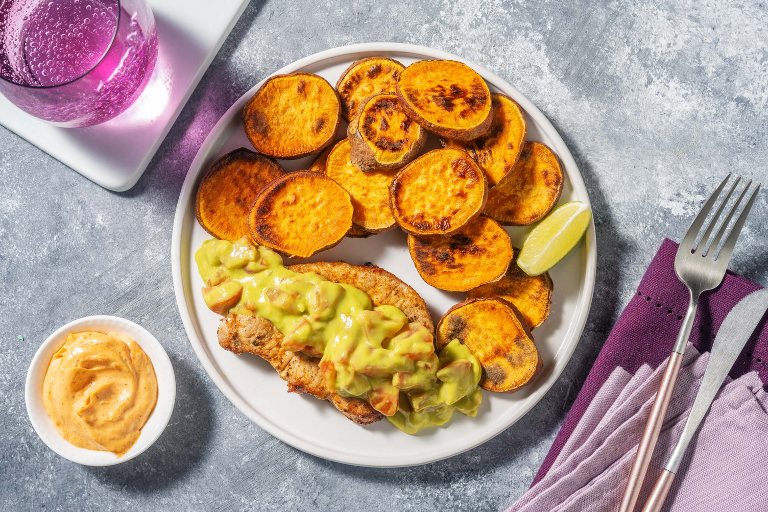 Smoky Pork Chops and Guacamole